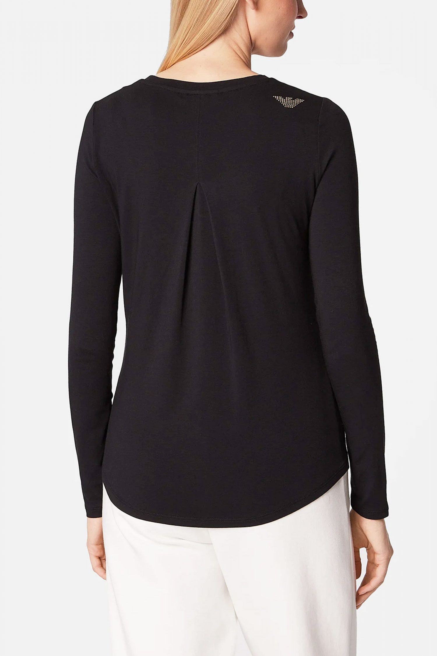 ARMANI 7 T-SHIRT LOGO STRASS ΜΑΥΡΟ