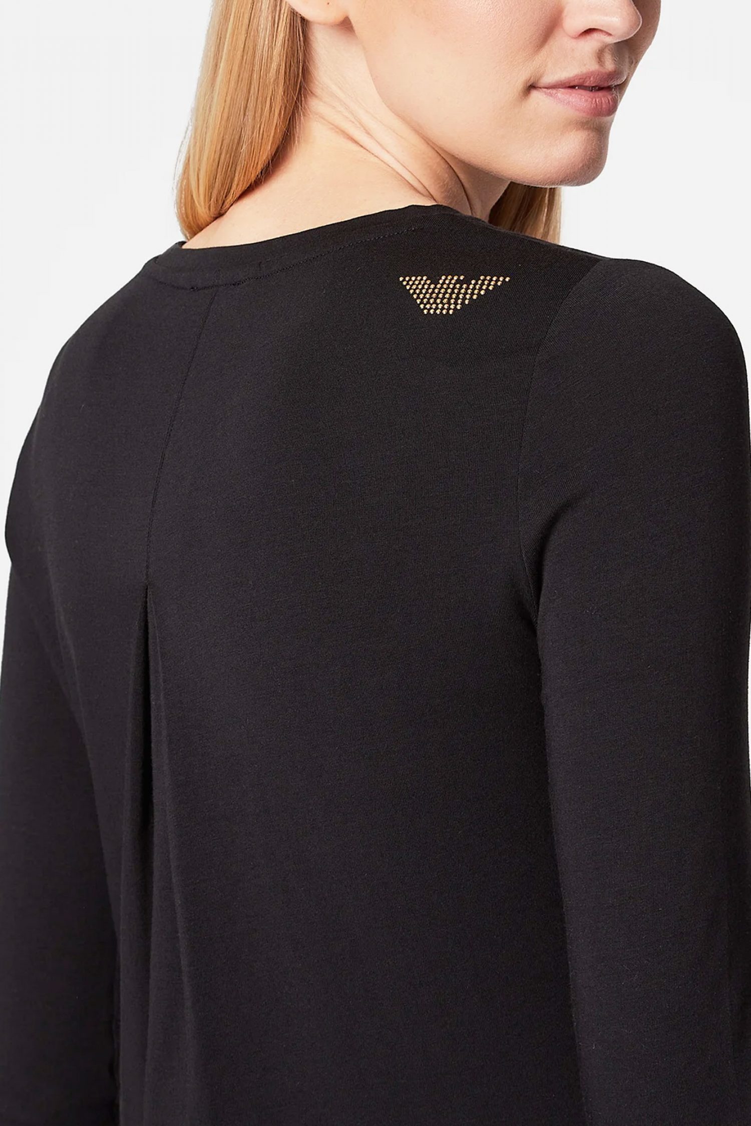 ARMANI 7 T-SHIRT LOGO STRASS ΜΑΥΡΟ