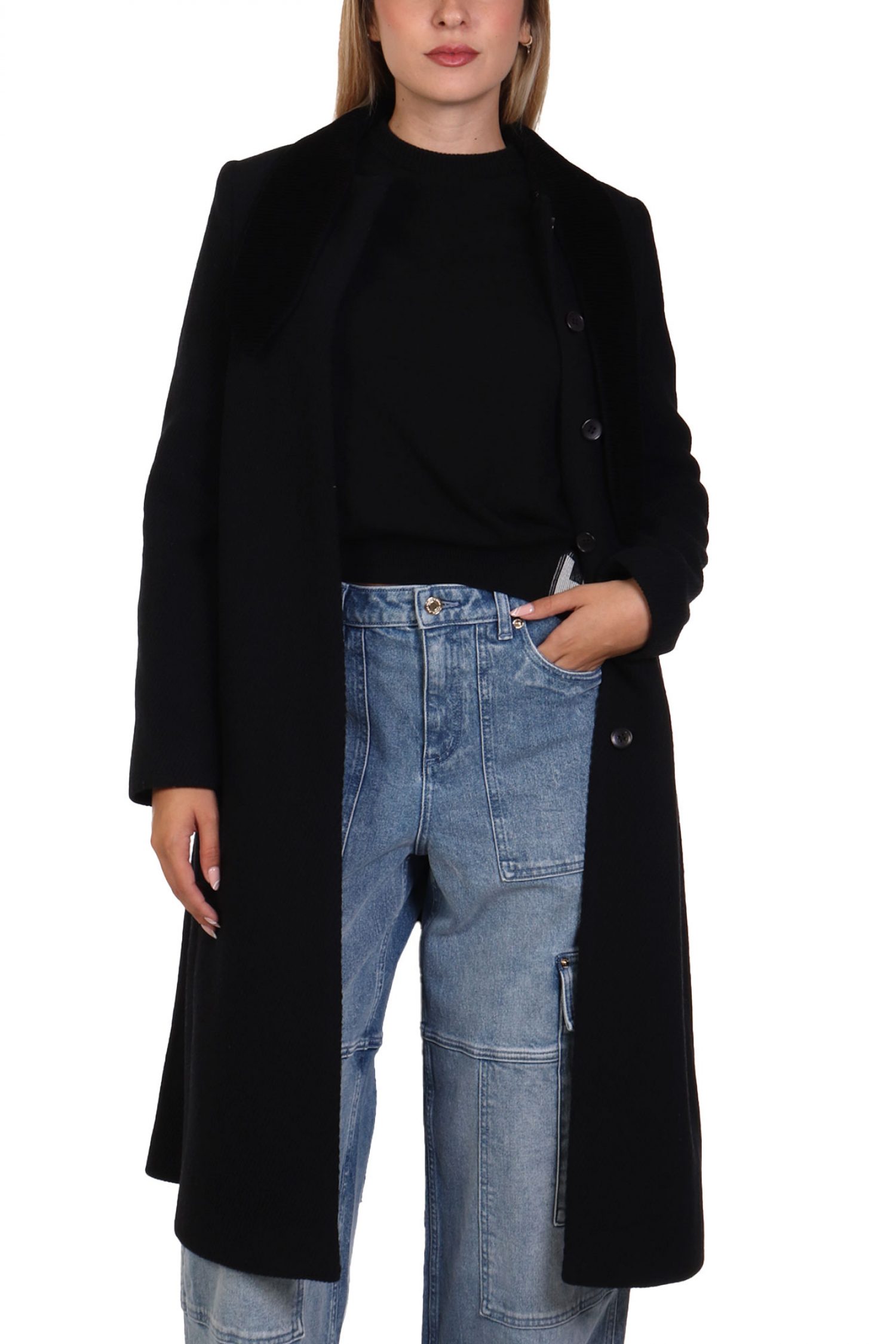 EMPORIO ARMANI ΠΑΛΤΟ ΚΟΥΜΠΙΑ ΔΙΑΓΩΝΑΛ ΓΙΑΚΑΣ ΓΡΑΒΑΤΑ ΜΑΥΡΟ φωτογραφία