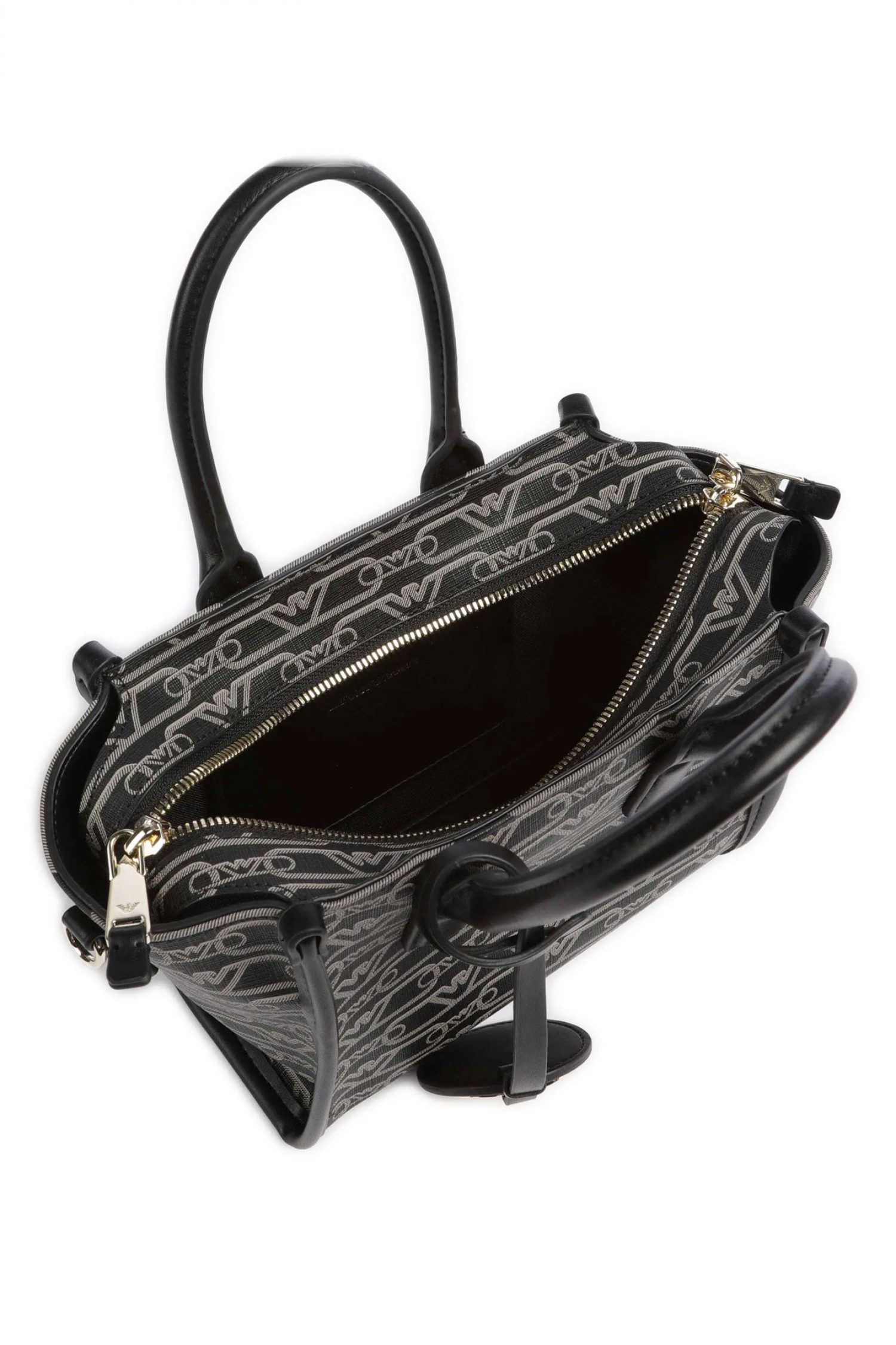 EMPORIO ARMANI ΤΣΑΝΤΑΚΙ SHOPPING / CROSSBODY BAG LOGO ΚΑΦΕ / ΜΑΥΡΟ