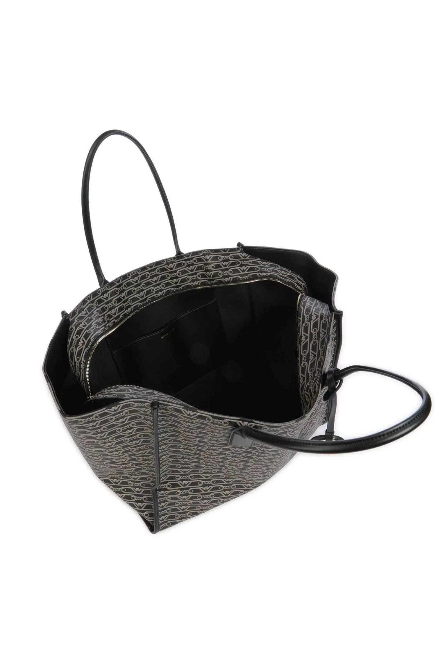 EMPORIO ARMANI ΤΣΑΝΤΑ SHOPPING BAG LARGE LOGO ΚΑΦΕ / ΜΑΥΡΟ