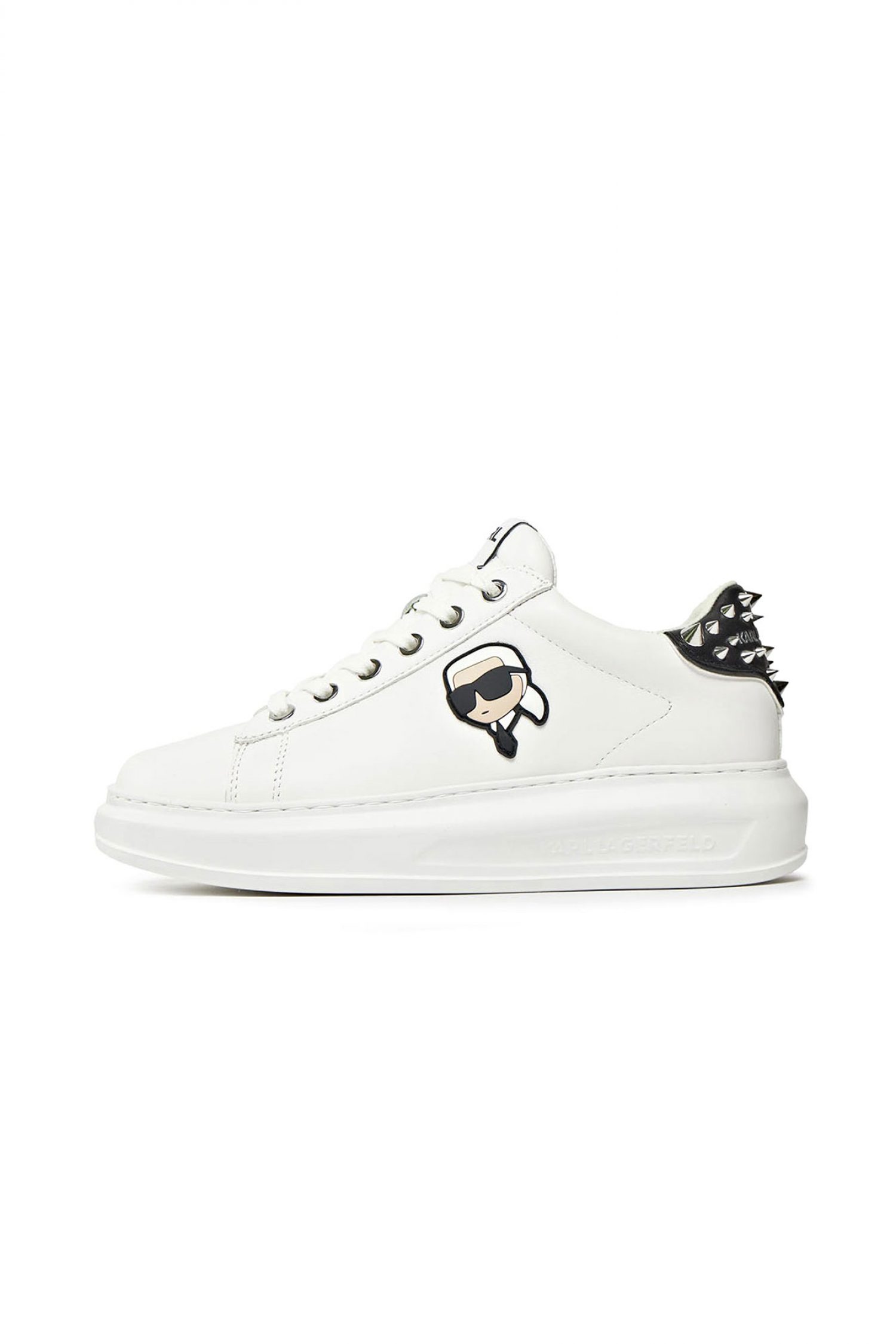 KARL LAGERFELD ΠΑΠΟΥΤΣΙΑ SNEAKERS NFT STUD TAB MΕΤΑΛΛΙΚΑ ΤΡΟΥΞ LOGO ΛΕΥΚΟ φωτογραφία