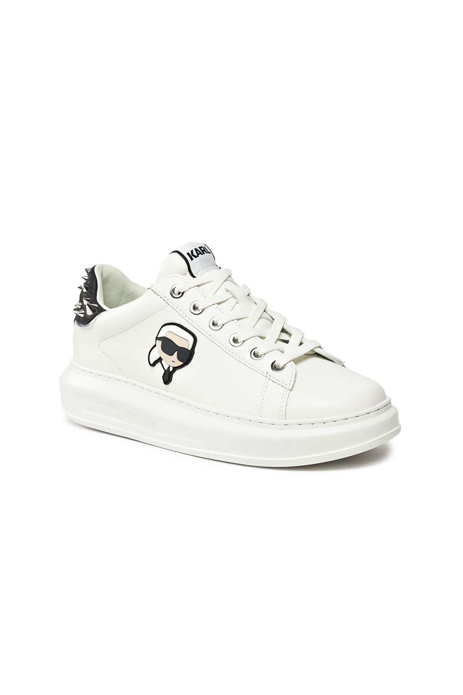 KARL LAGERFELD ΠΑΠΟΥΤΣΙΑ SNEAKERS NFT STUD TAB MΕΤΑΛΛΙΚΑ ΤΡΟΥΞ LOGO ΛΕΥΚΟ φωτογραφία