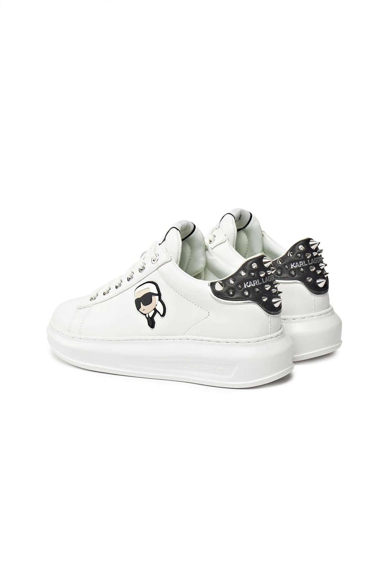 KARL LAGERFELD ΠΑΠΟΥΤΣΙΑ SNEAKERS NFT STUD TAB MΕΤΑΛΛΙΚΑ ΤΡΟΥΞ LOGO ΛΕΥΚΟ φωτογραφία