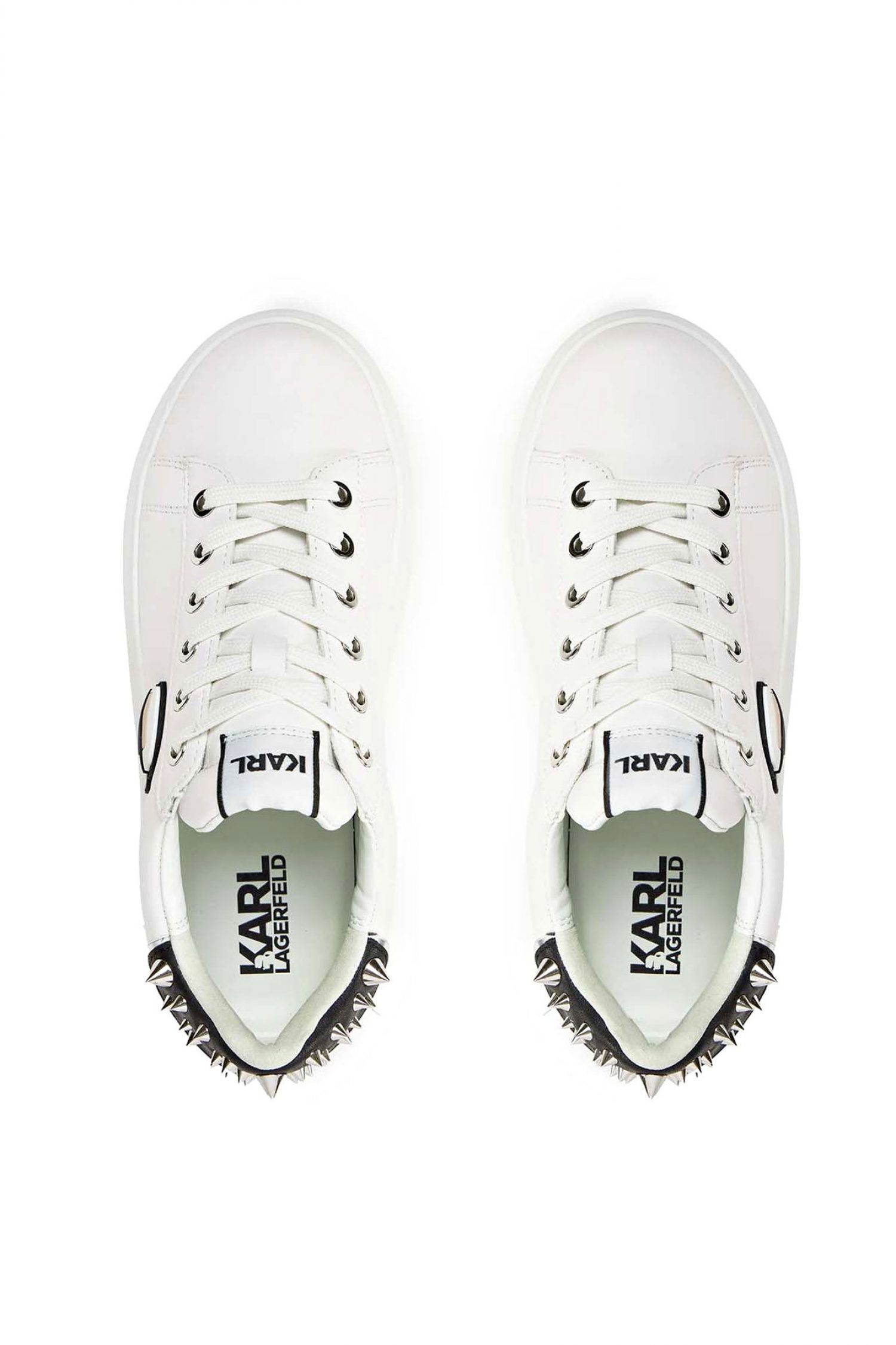 KARL LAGERFELD ΠΑΠΟΥΤΣΙΑ SNEAKERS NFT STUD TAB MΕΤΑΛΛΙΚΑ ΤΡΟΥΞ LOGO ΛΕΥΚΟ φωτογραφία