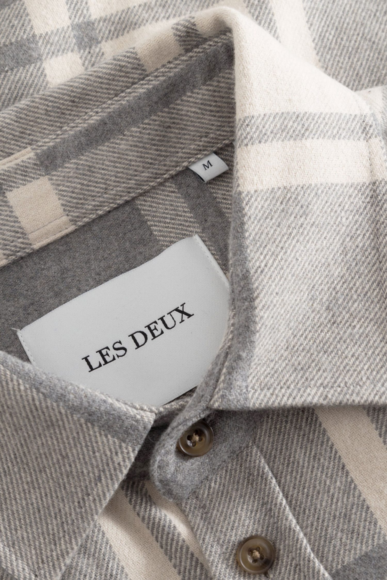 LES DEUX ΠΟΥΚΑΜΙΣΟ JEREMY FLANNEL ΓΚΡΙ-ΜΠΕΖ