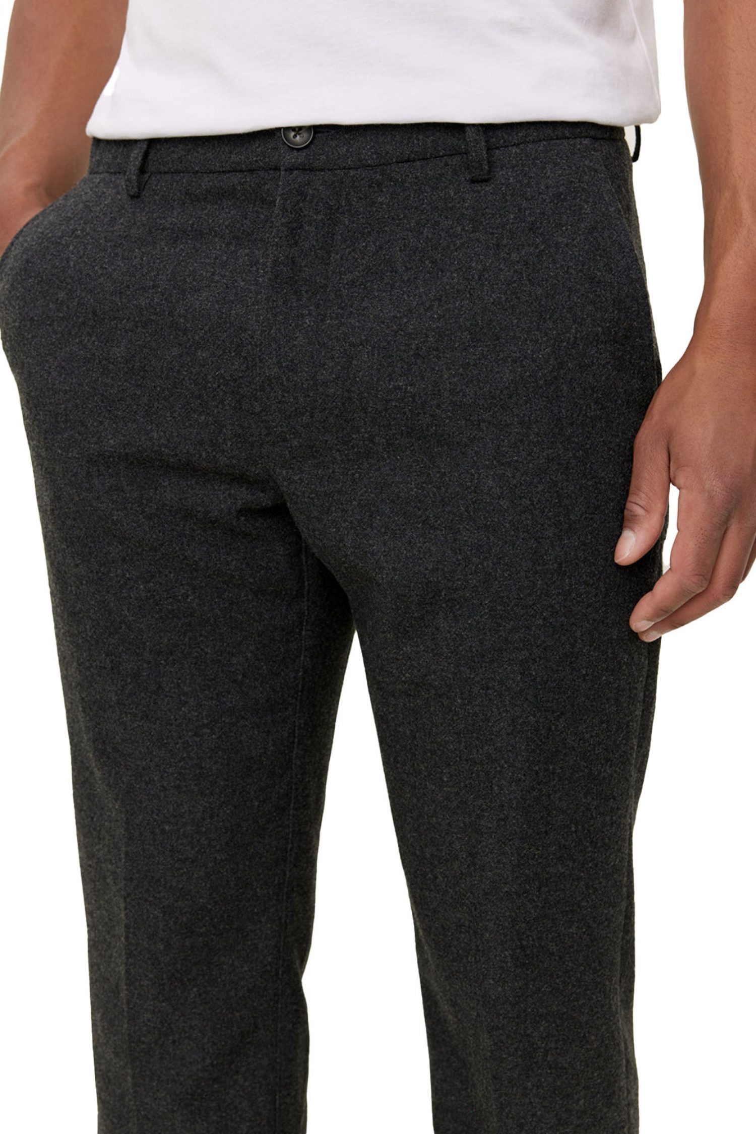 LES DEUX ΠΑΝΤΕΛΟΝΙ CHINO WOOL MIX ΑΝΘΡΑΚΙ φωτογραφία