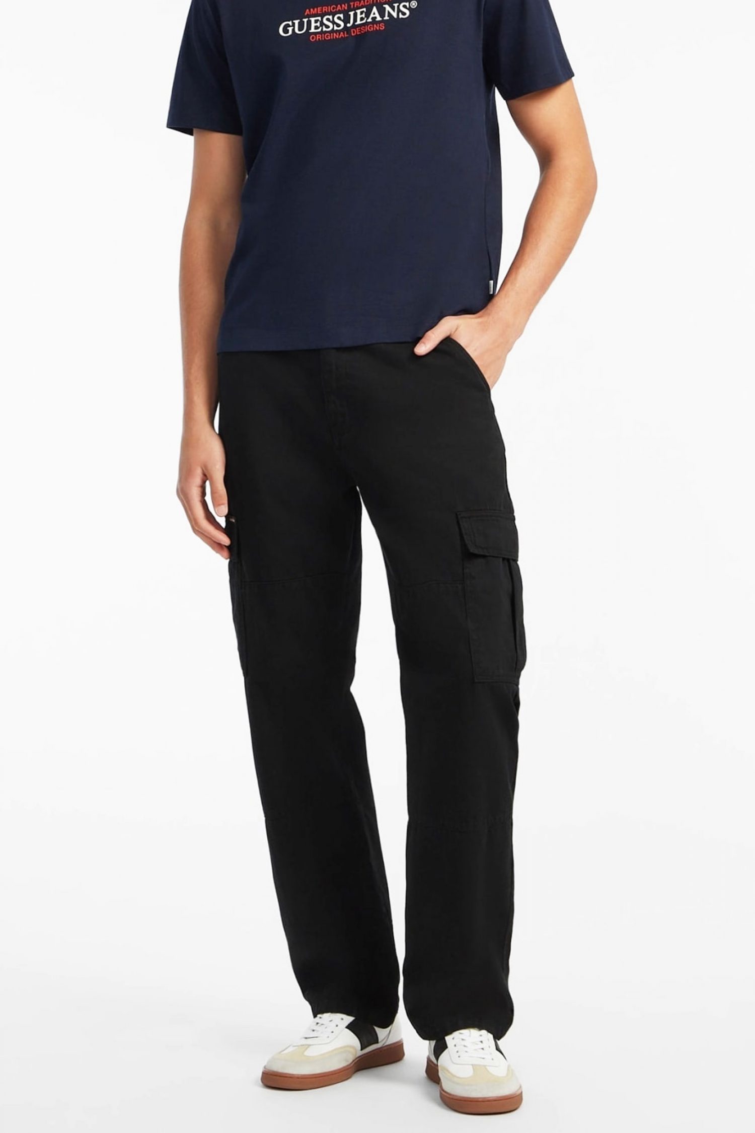 GUESS JEANS ΠΑΝΤΕΛΟΝΙ CARGO ΜΑΥΡΟ