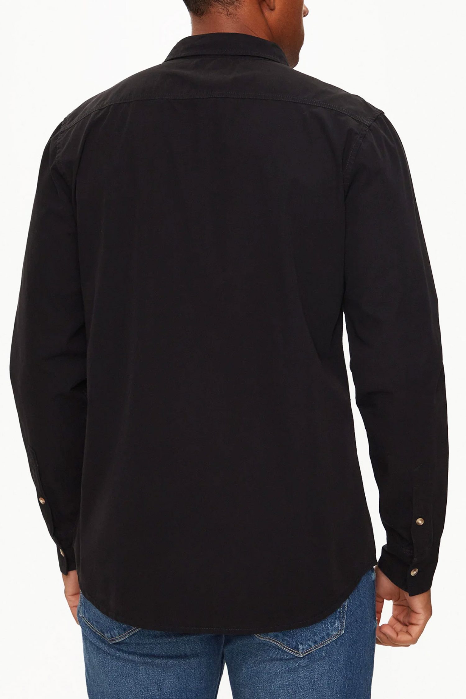 GUESS JEANS ΠΟΥΚΑΜΙΣΟ SLIM FIT LOGO ΜΑΥΡΟ φωτογραφία