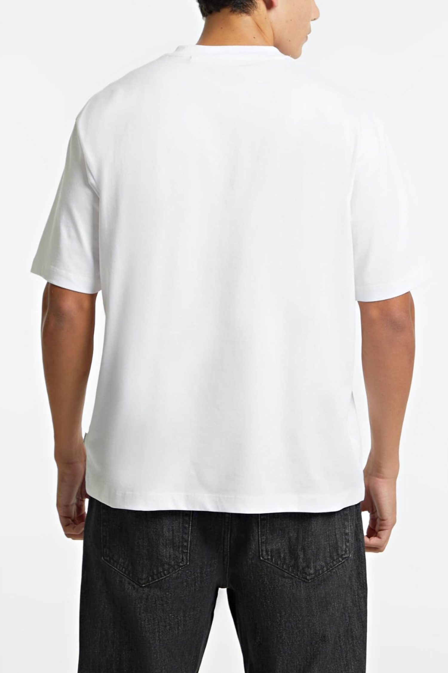 GUESS JEANS T-SHIRT CREWNECK OVERSIZED FIT LOGO ΛΕΥΚΟ φωτογραφία