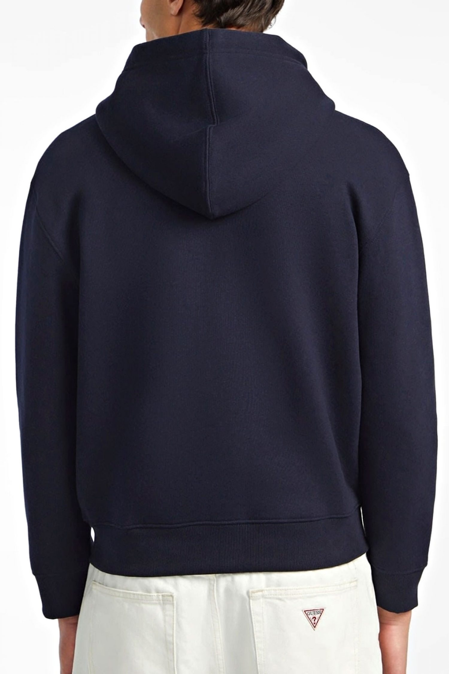 GUESS JEANS ΦΟΥΤΕΡ ZIPHOOD REGULAR FIT LOGO ΜΠΛΕ