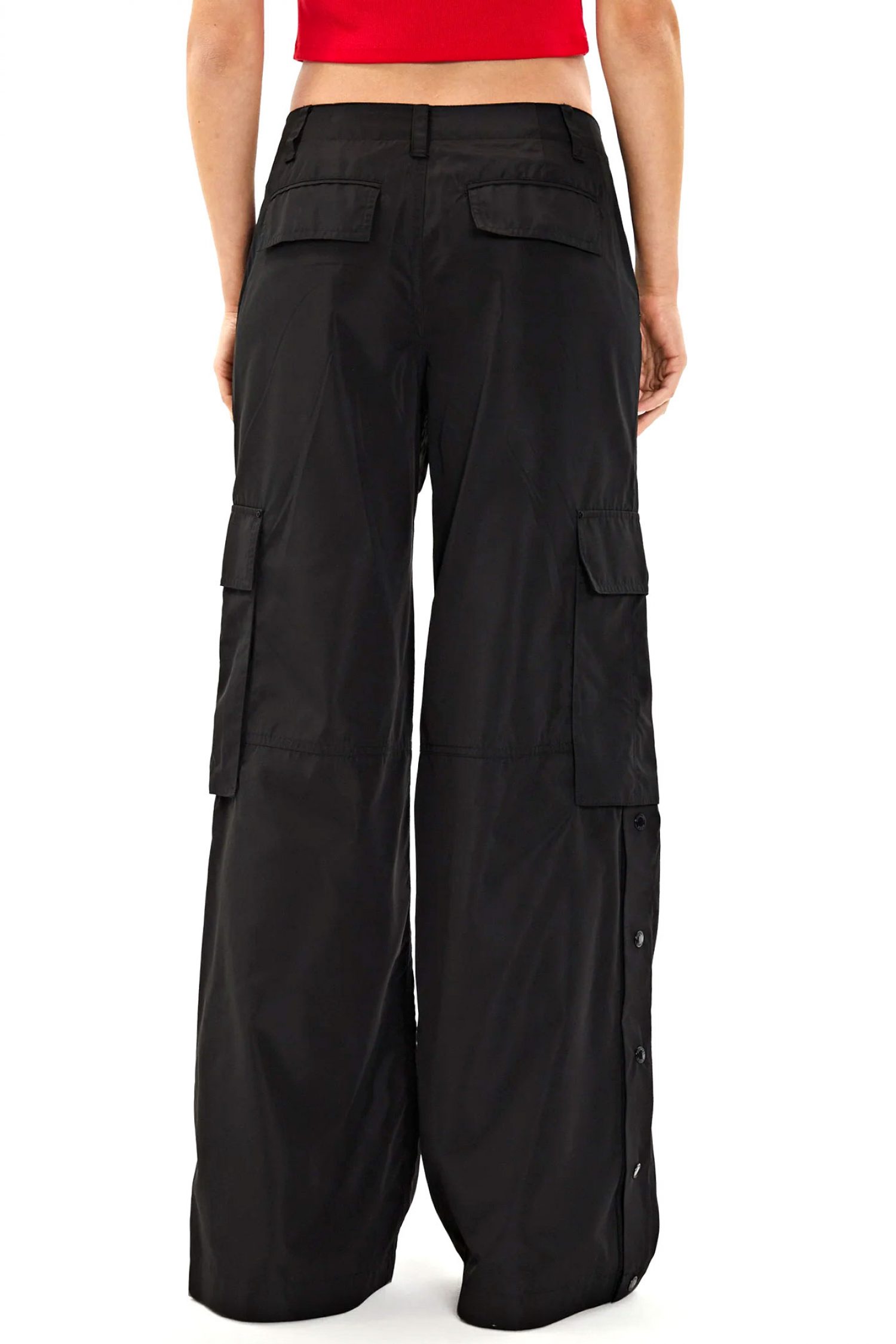 MICHAEL KORS ΠΑΝΤΕΛΟΝΙ OUTERWEAR WIDE CARGO ΑΔΙΑBROXO ΜΑΥΡΟ