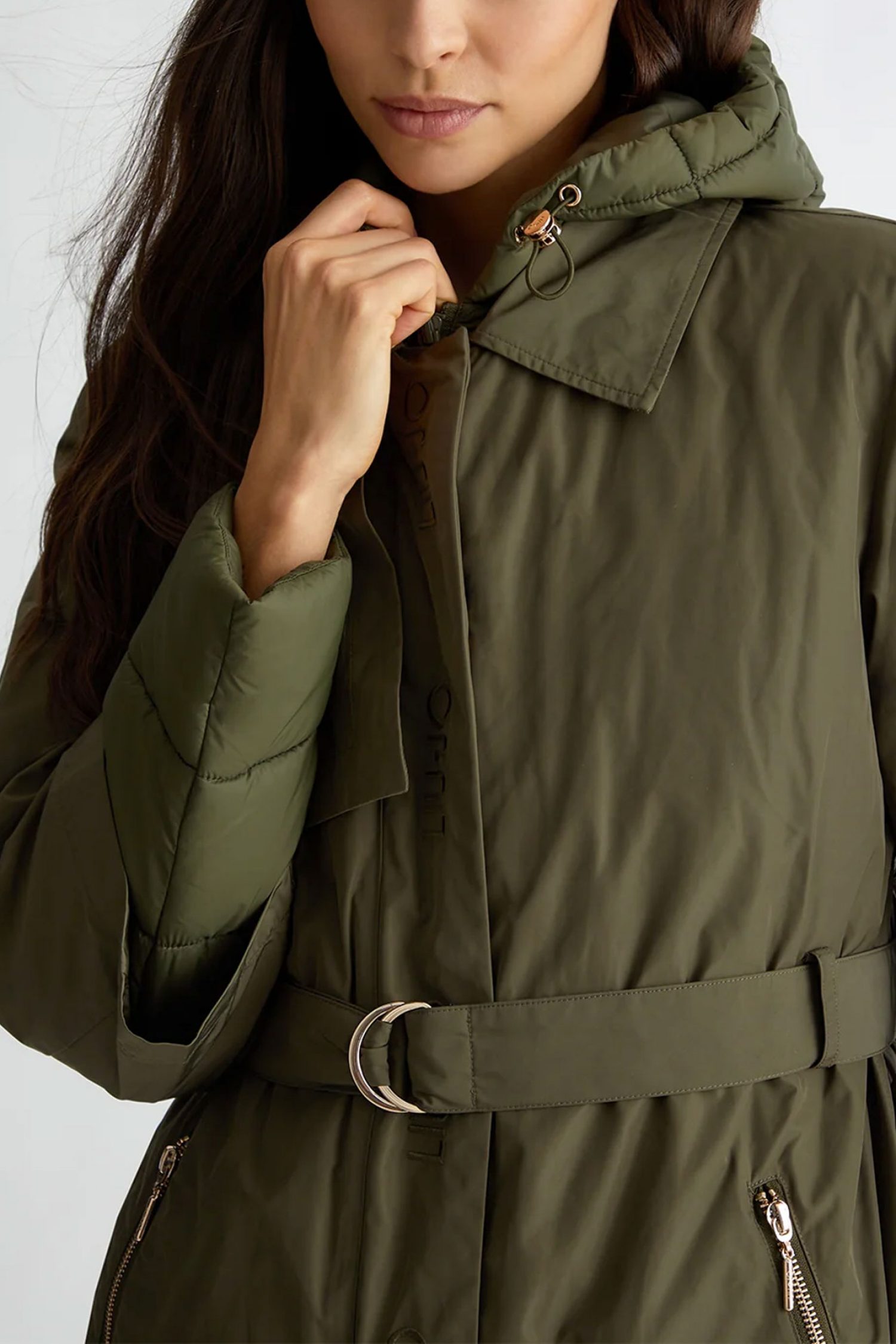 LIU JO ΜΠΟΥΦΑΝ ΦΟΥΣΚΩΤΟ ΑΠΟΣΠΩΜΕΝΟ ΠΑΡΚΑ ΜΑΚΡΥ ΧΑΚΙ φωτογραφία