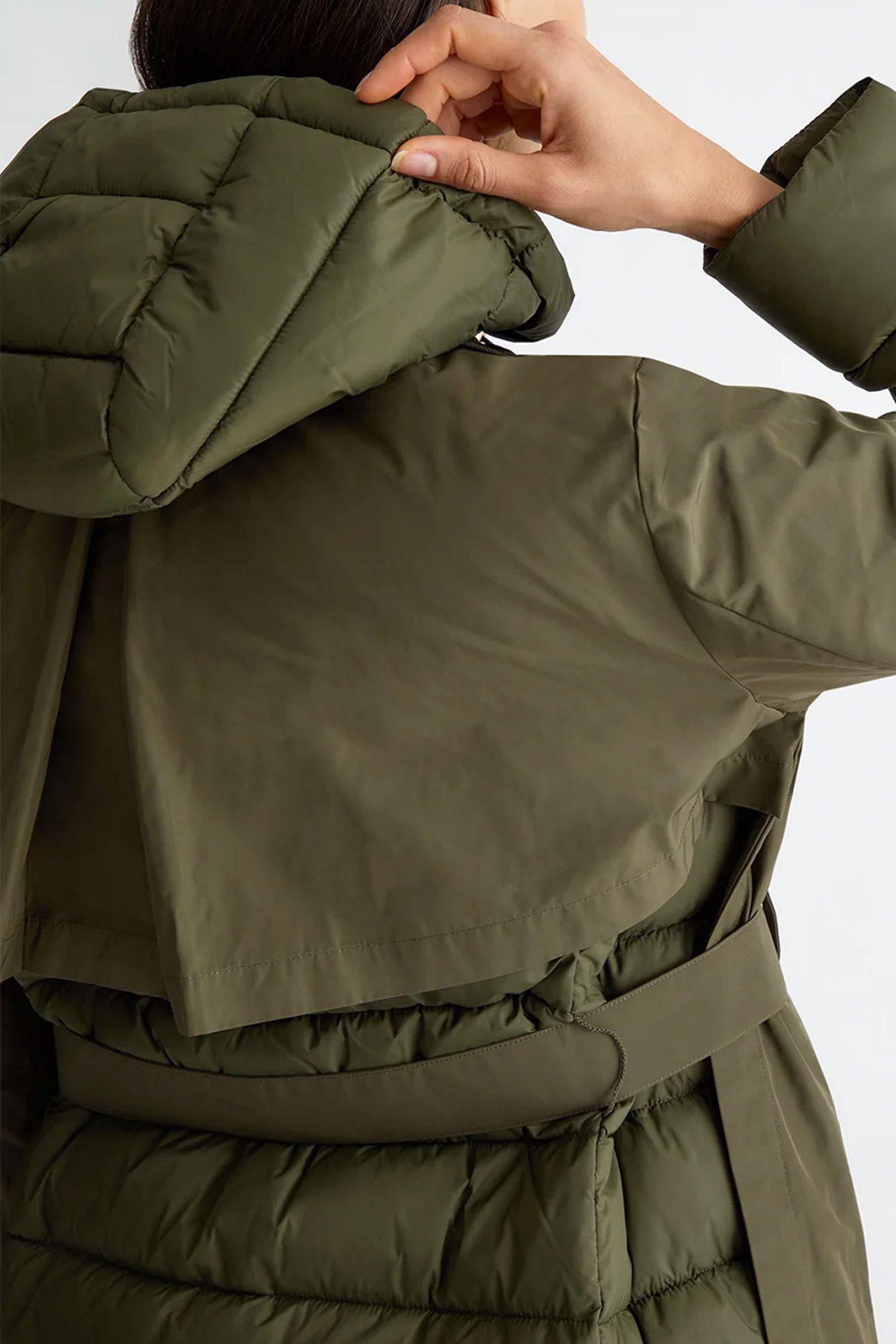 LIU JO ΜΠΟΥΦΑΝ ΦΟΥΣΚΩΤΟ ΑΠΟΣΠΩΜΕΝΟ ΠΑΡΚΑ ΜΑΚΡΥ ΧΑΚΙ φωτογραφία