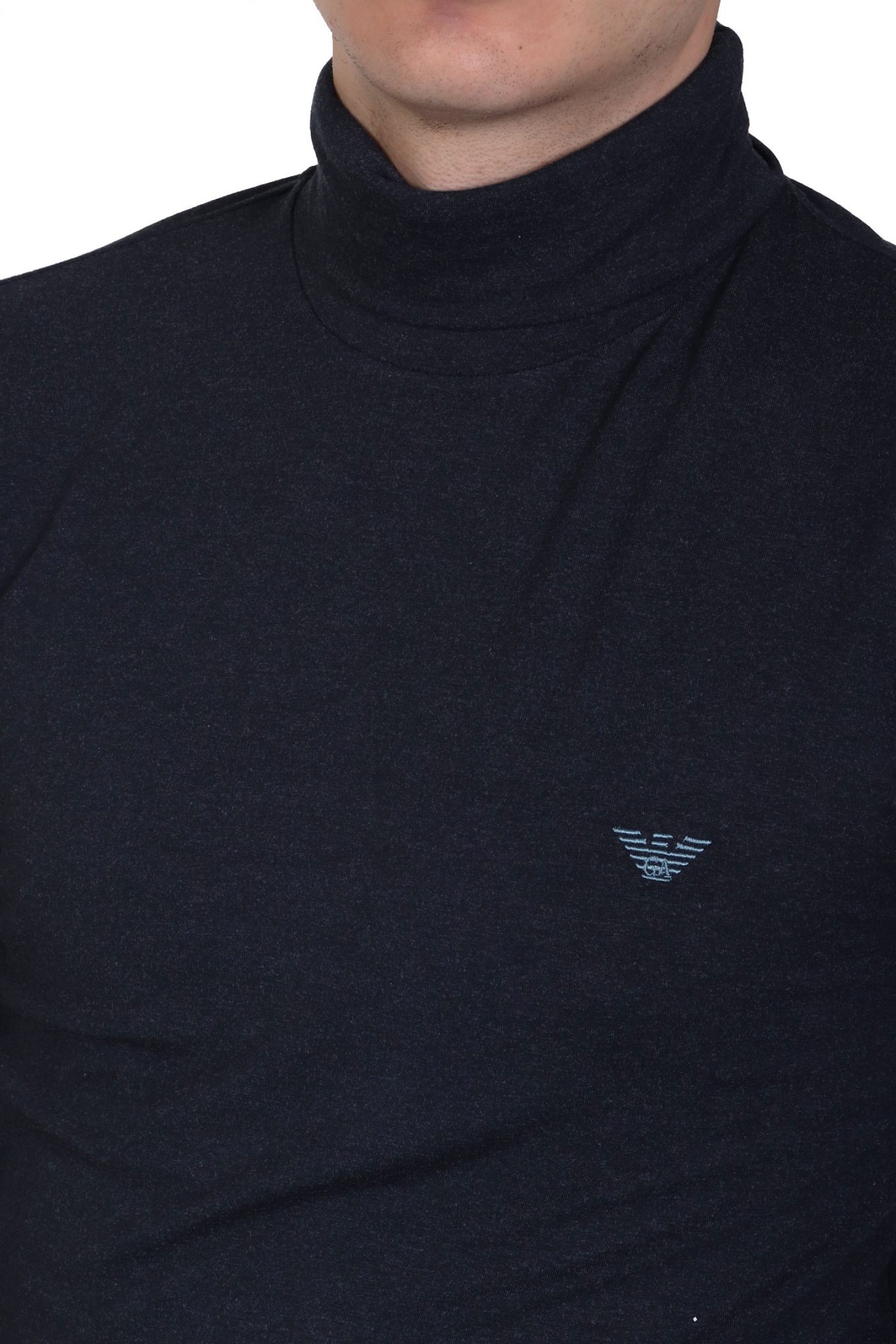 EMPORIO ARMANI T-SHIRT TURTLENECK LOGO ΜΠΛΕ φωτογραφία
