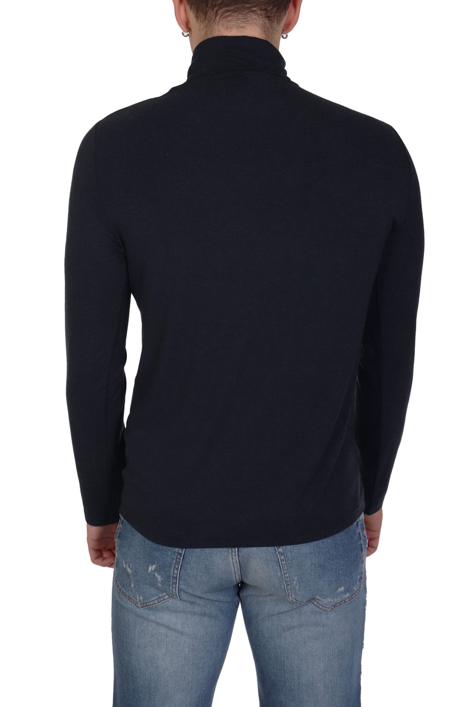 EMPORIO ARMANI T-SHIRT TURTLENECK LOGO ΜΠΛΕ φωτογραφία