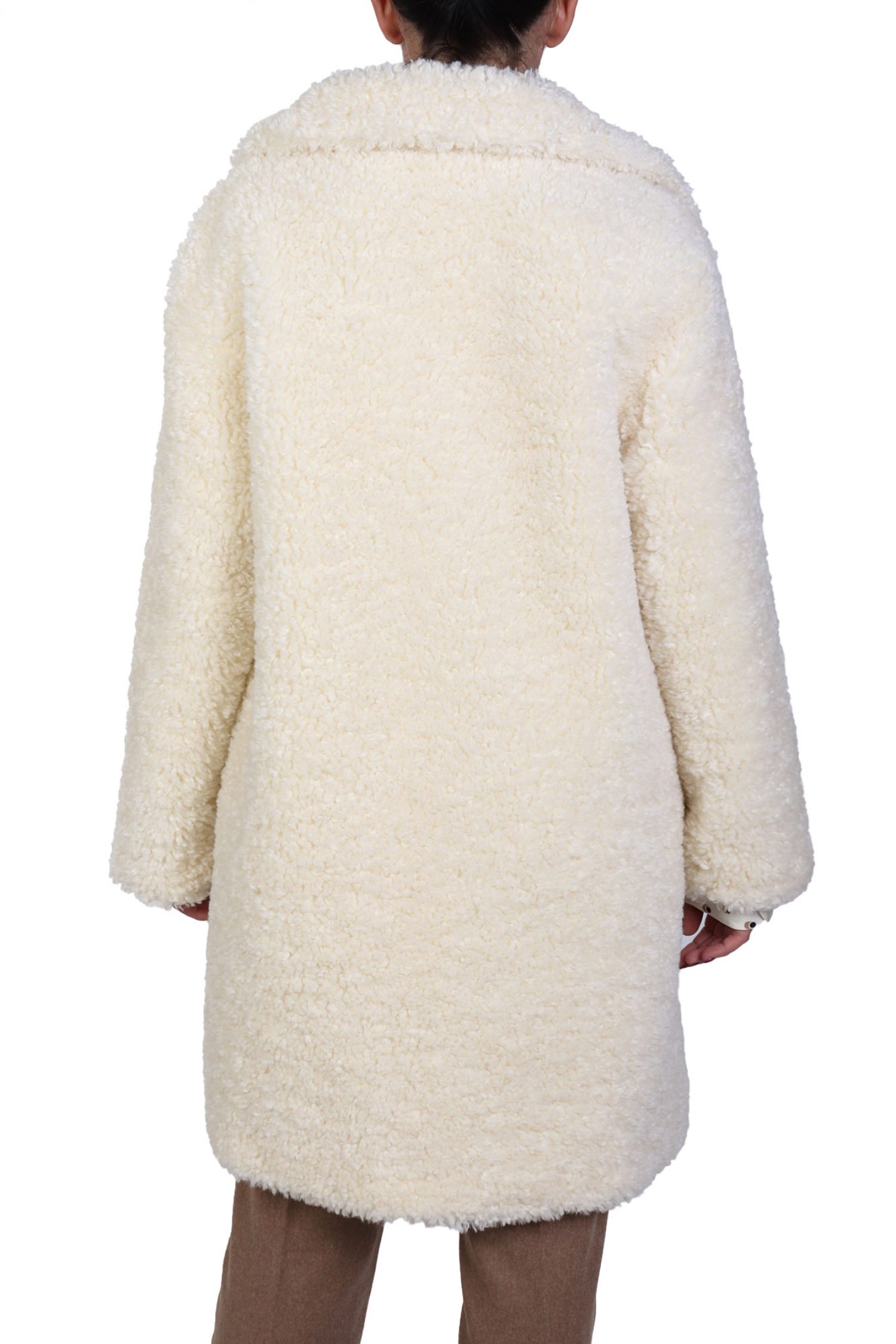 MARELLA 2 ΠΑΛΤΟ AFRO FAUX FUR ΓΙΑΚΑΣ ΚΟΝΤΟ ΕΚΡΟΥ