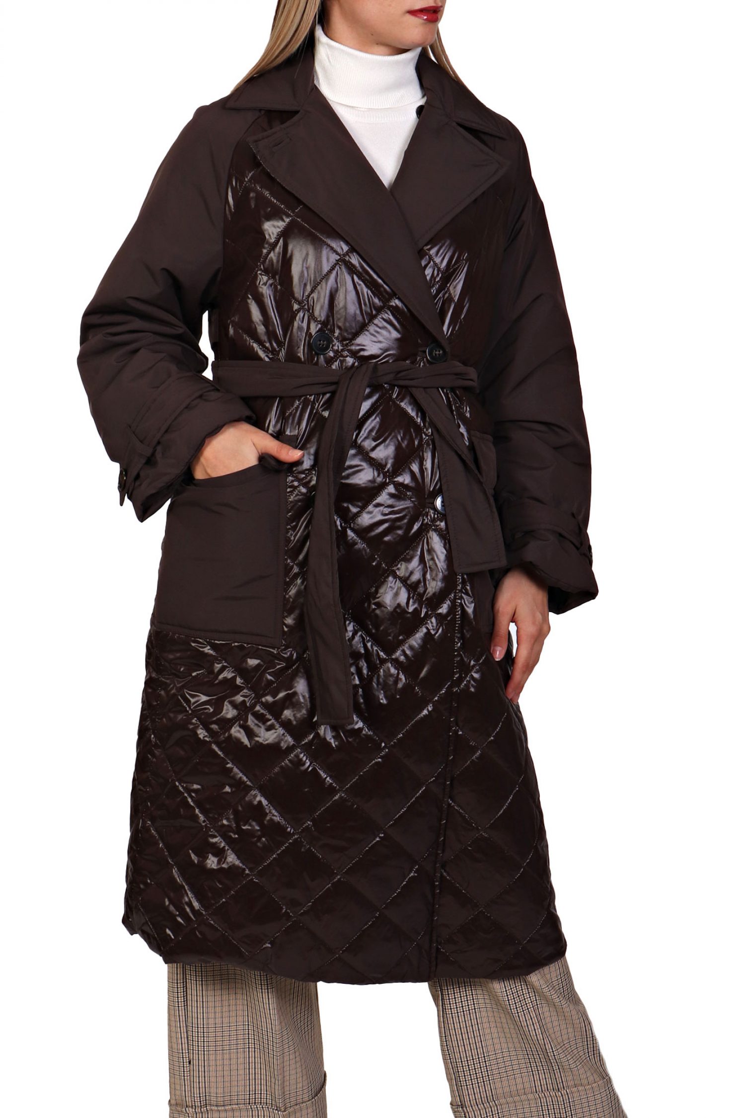 MARELLA MONOCHROME ΚΑΜΠΑΡΝΤΙΝΑ VESUVIO ΔΙΠΛΗΣ ΟΨΕΩΣ ΚΑΠΙΤΟΝΕ ΣΚΟΥΡΟ ΚΑΦΕ