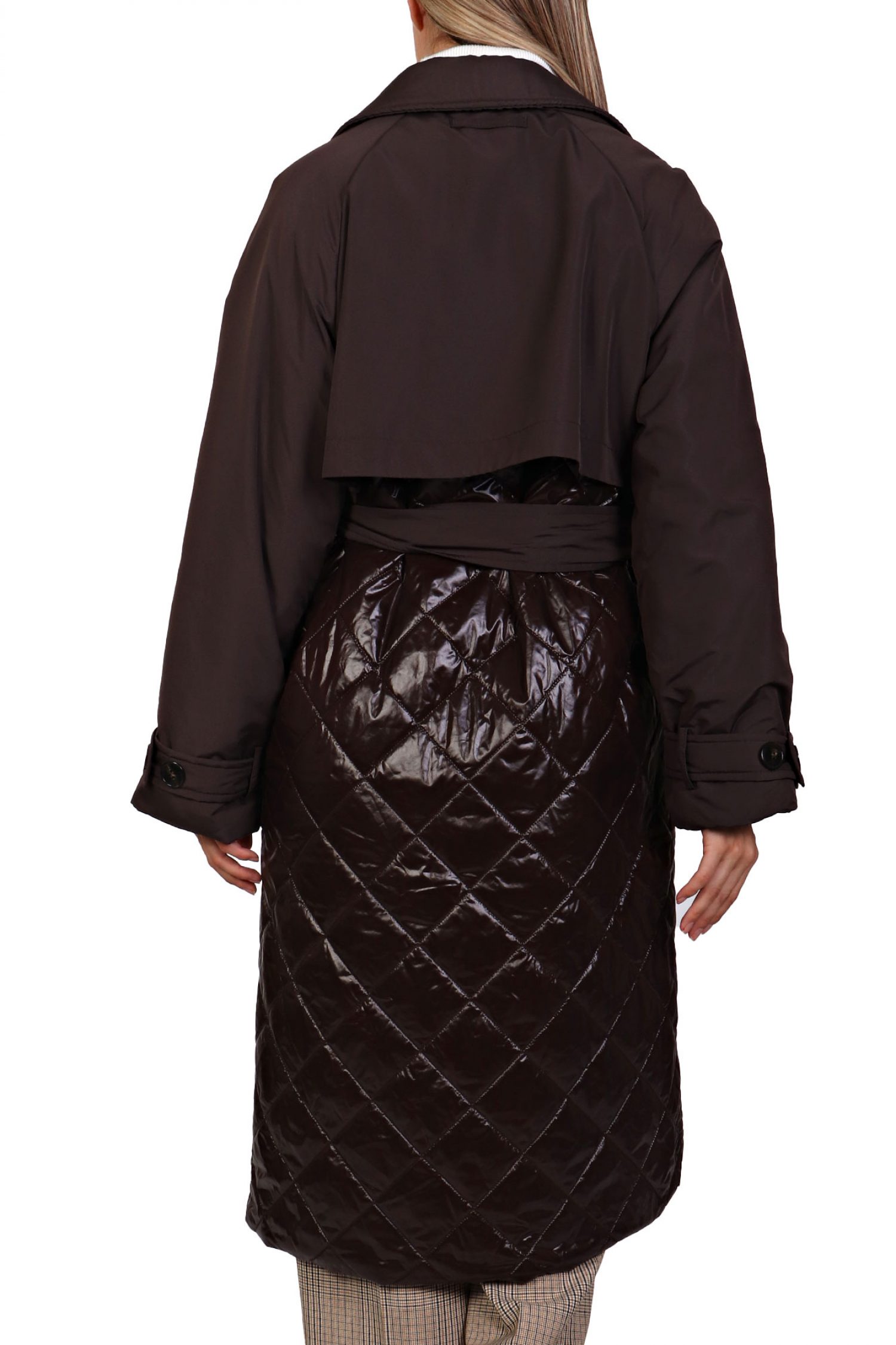 MARELLA MONOCHROME ΚΑΜΠΑΡΝΤΙΝΑ VESUVIO ΔΙΠΛΗΣ ΟΨΕΩΣ ΚΑΠΙΤΟΝΕ ΣΚΟΥΡΟ ΚΑΦΕ