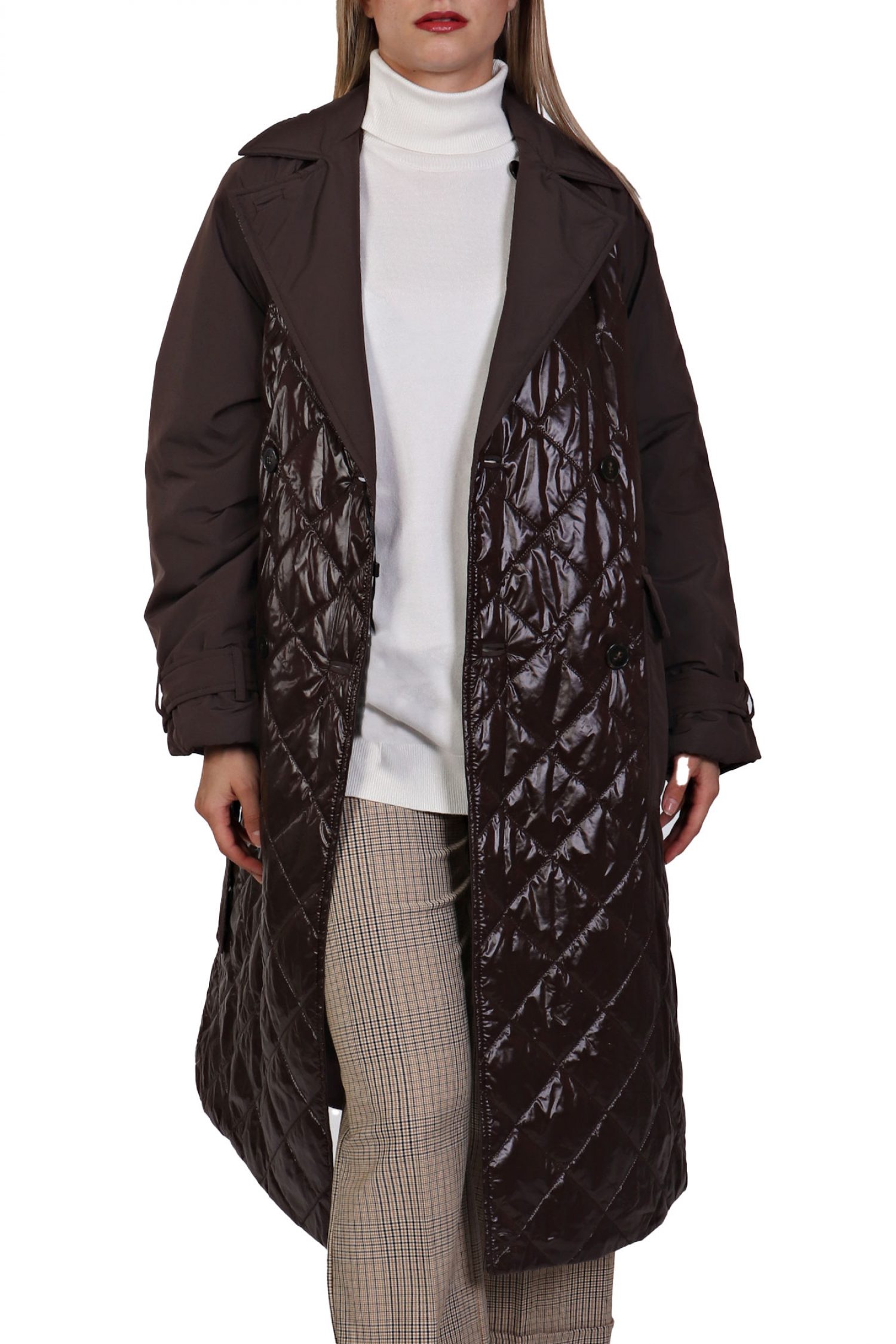 MARELLA MONOCHROME ΚΑΜΠΑΡΝΤΙΝΑ VESUVIO ΔΙΠΛΗΣ ΟΨΕΩΣ ΚΑΠΙΤΟΝΕ ΣΚΟΥΡΟ ΚΑΦΕ