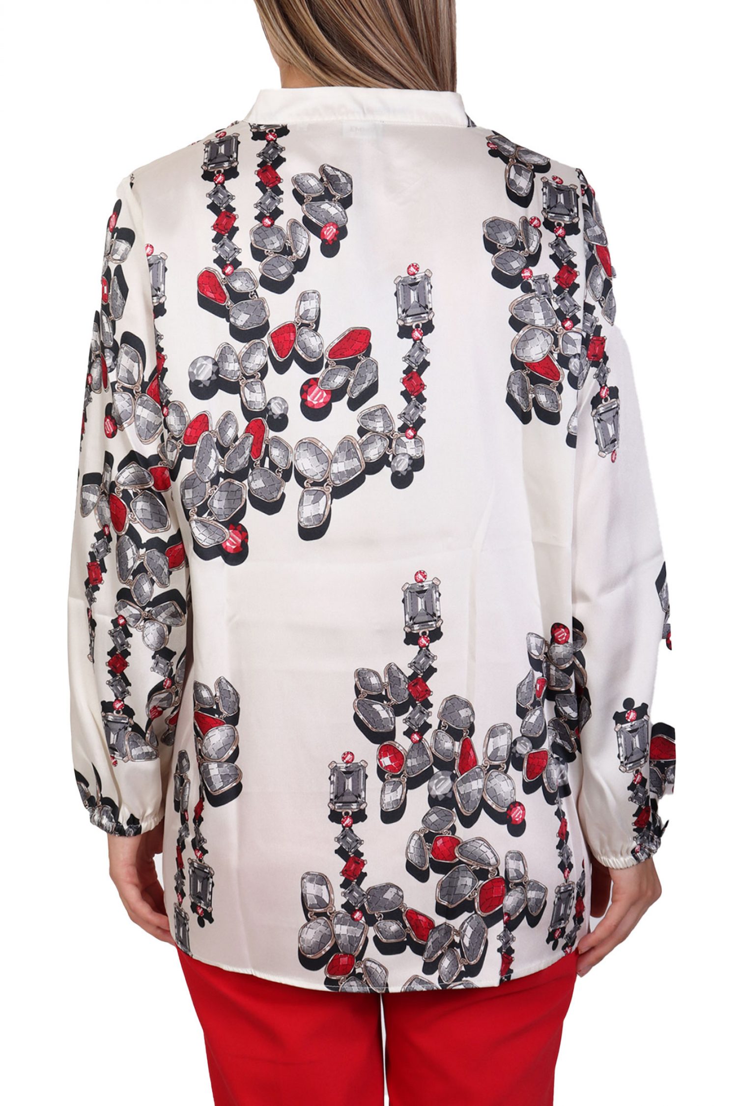 MARELLA EMME ΜΠΛΟΥΖΑ ARTICLE ΛΑΙΜΟΚΟΨΗ V ΕΜΠΡΙΜΕ ΛΕΥΚΟ