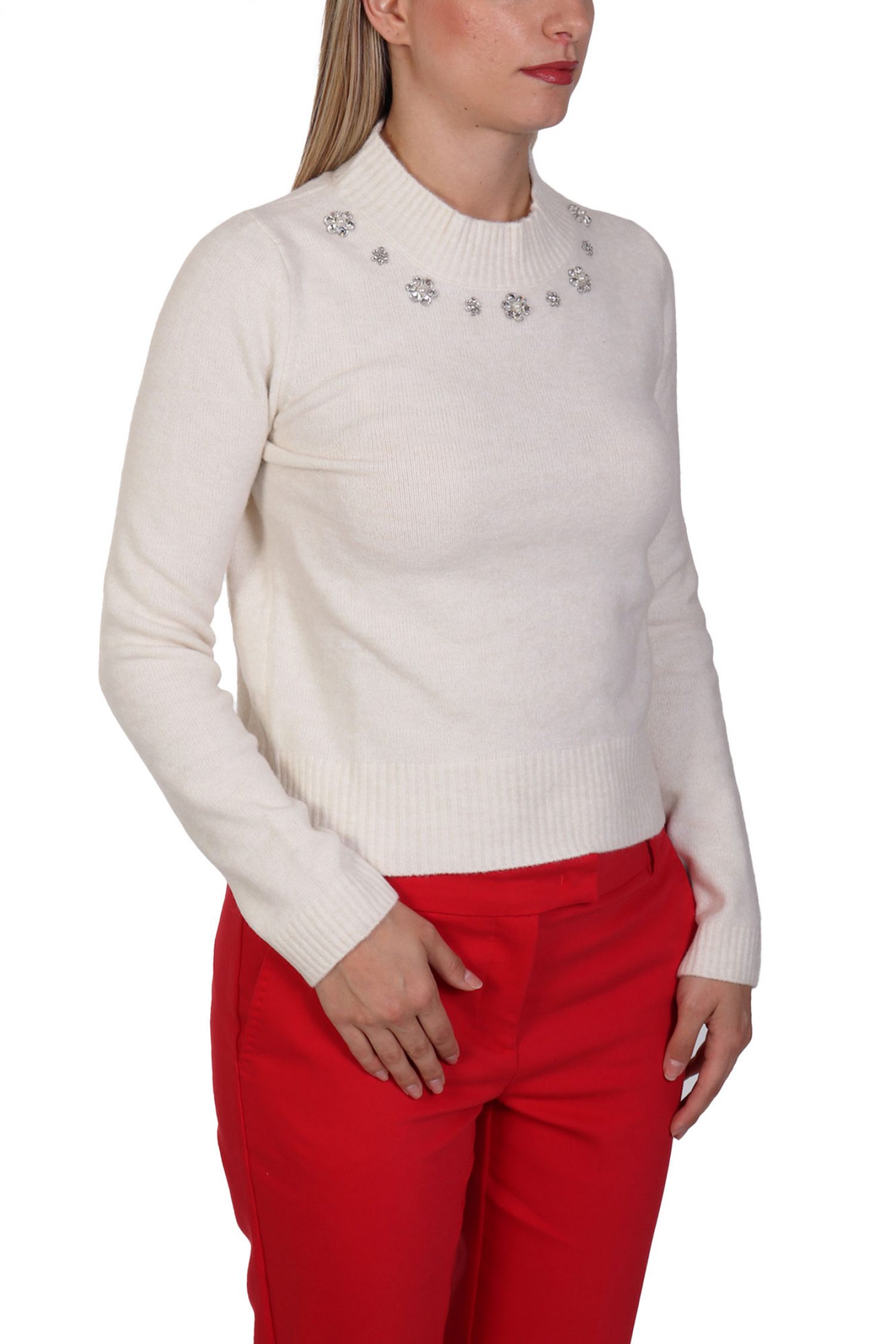 MARELLA EMME ΜΠΛΟΥΖΑ GALIZIA ΠΛΕΚΤΟ ΛΕΥΚΟ