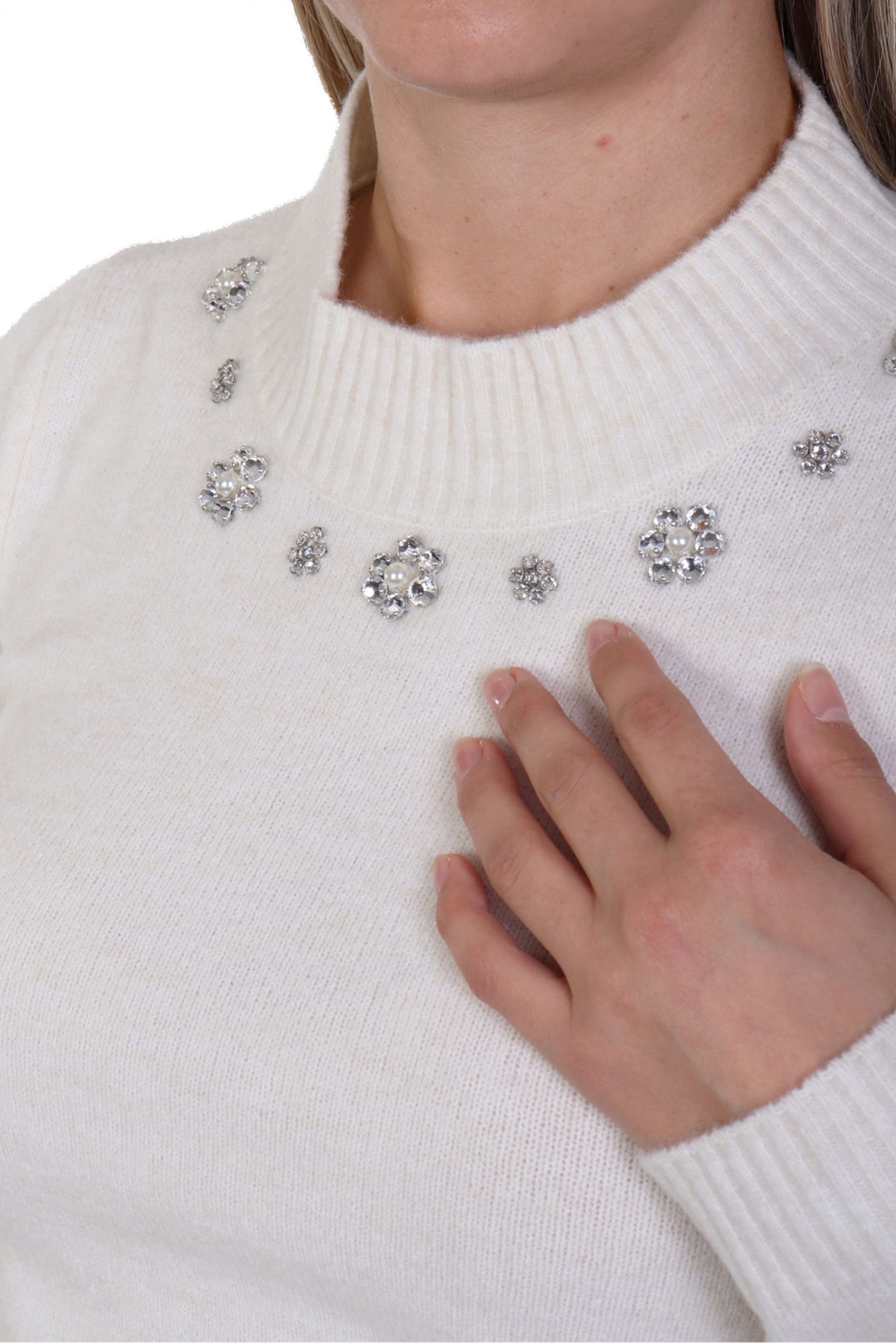 MARELLA EMME ΜΠΛΟΥΖΑ GALIZIA ΠΛΕΚΤΟ ΛΕΥΚΟ