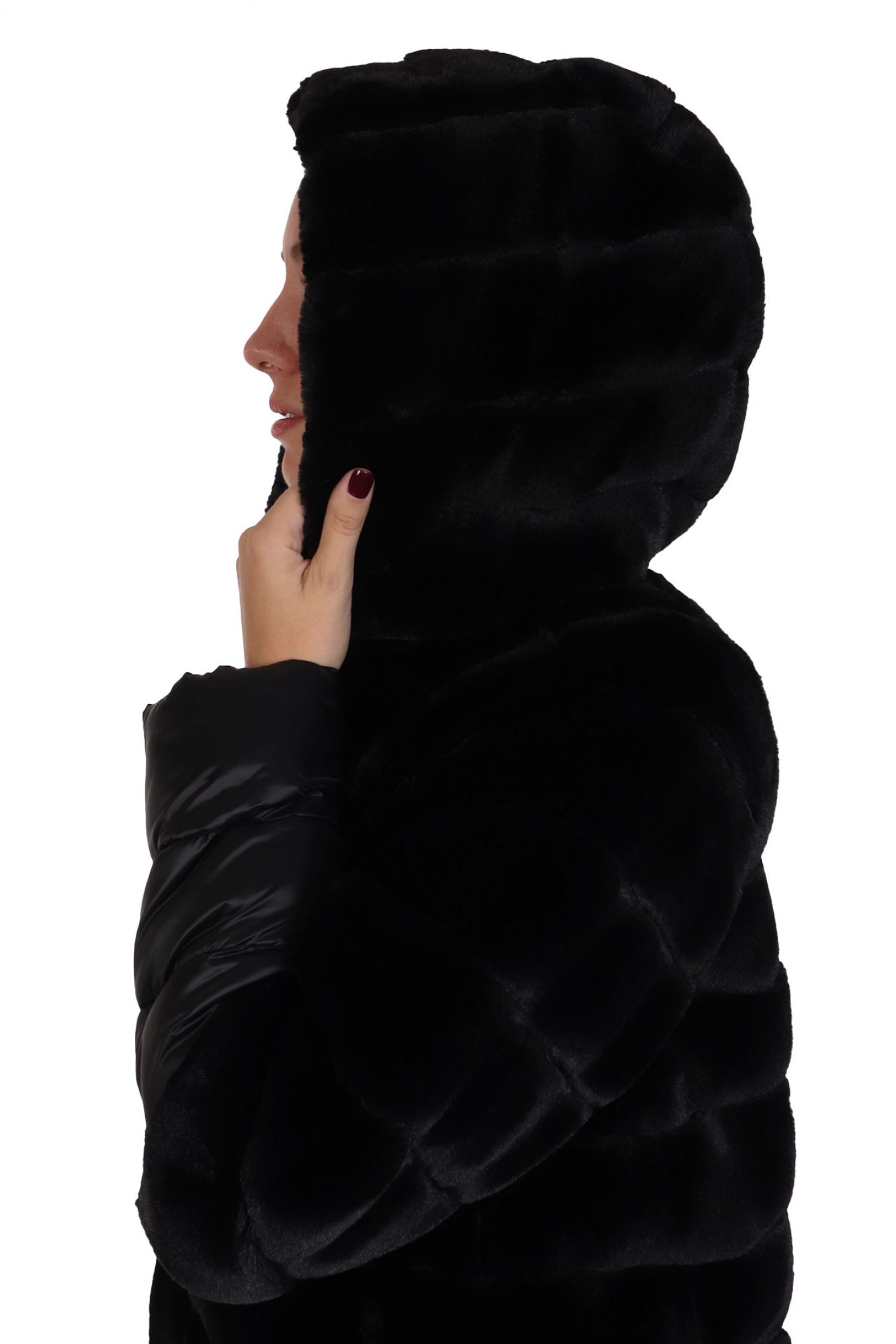 MARELLA EMME ΜΠΟΥΦΑΝ MARANTA ΚΑΠΙΤΟΝΕ FAUX FUR ΜΑΥΡΟ