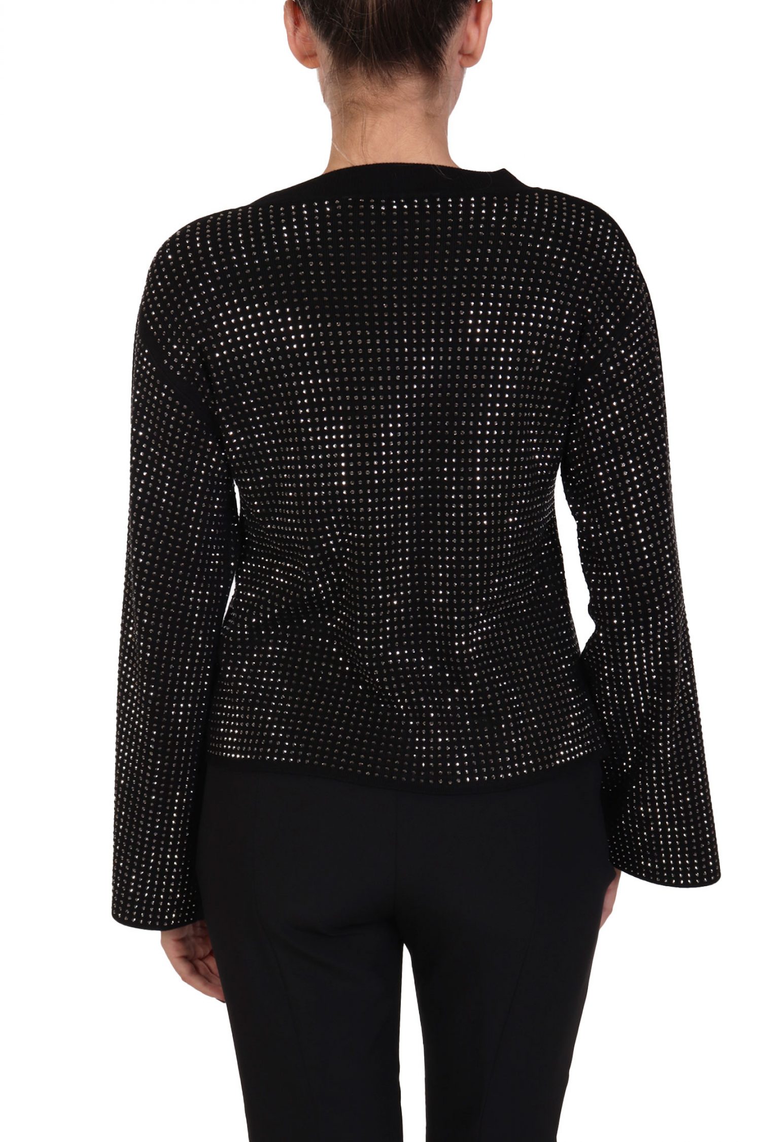 KARL LAGERFELD ΜΠΛΟΥΖΑ RHINESTONE FASHION SWEATER ΚΑΡΦΙΤΣΑ LOGO ΜΑΥΡΟ φωτογραφία