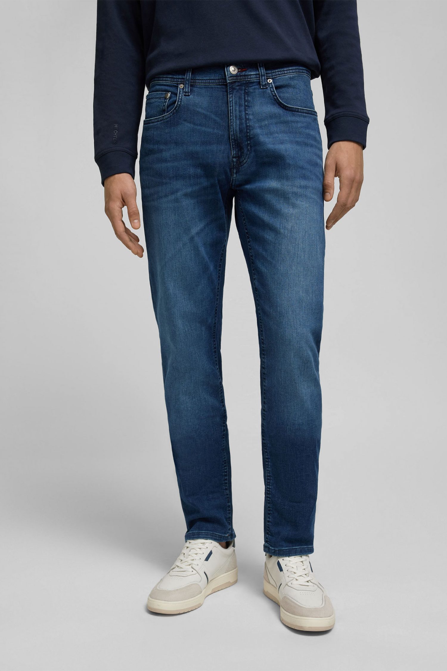 HECHTER ΠΑΝΤΕΛΟΝΙ JEANS H-XTENSION BELFORT REGULAR TAPERED 5-POCKET ΜΠΛΕ