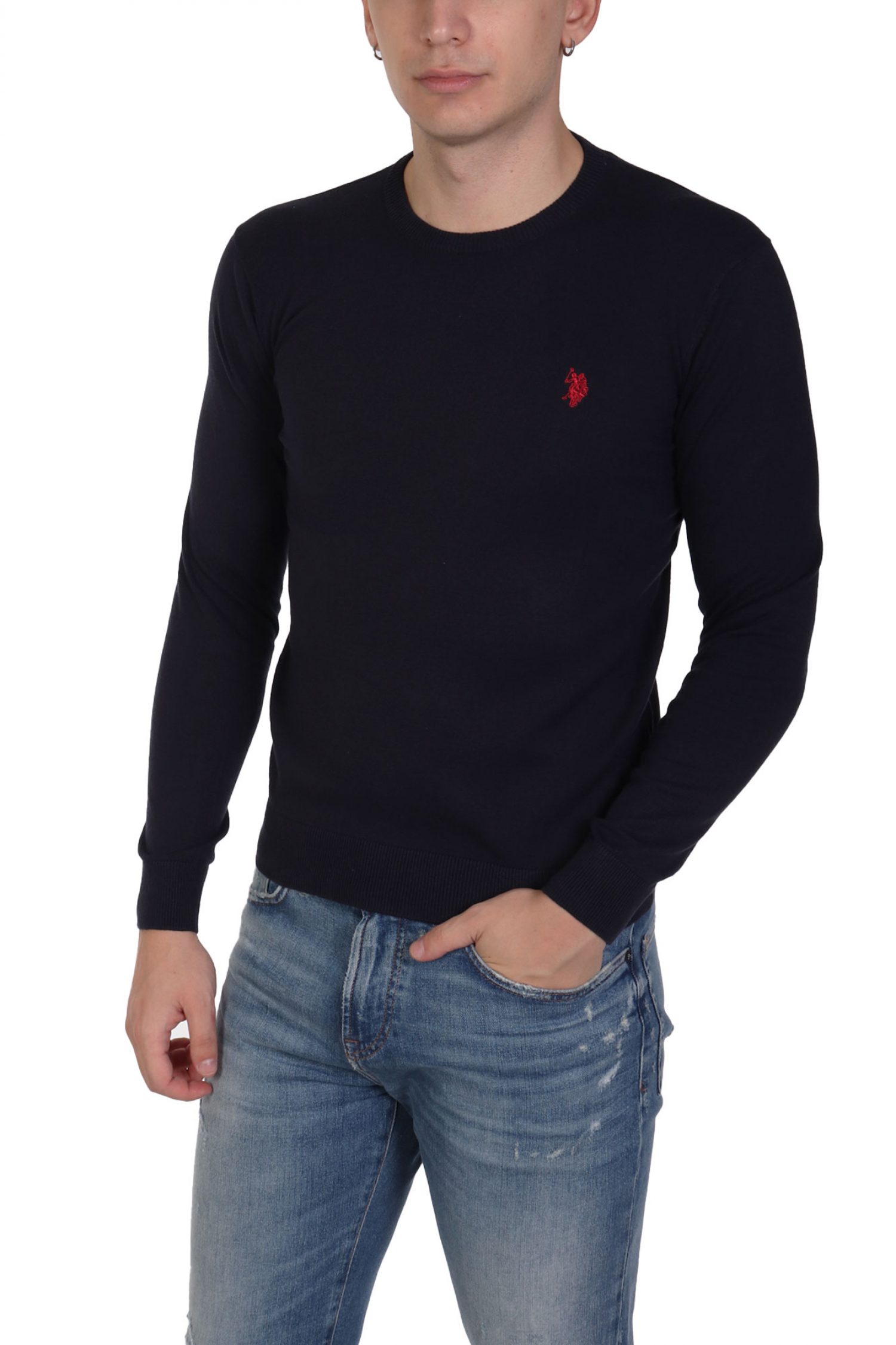 U.S.POLO ASSN ΠΛΕΚΤΟ CREW NECK LOGO LEON ΜΠΛΕ φωτογραφία