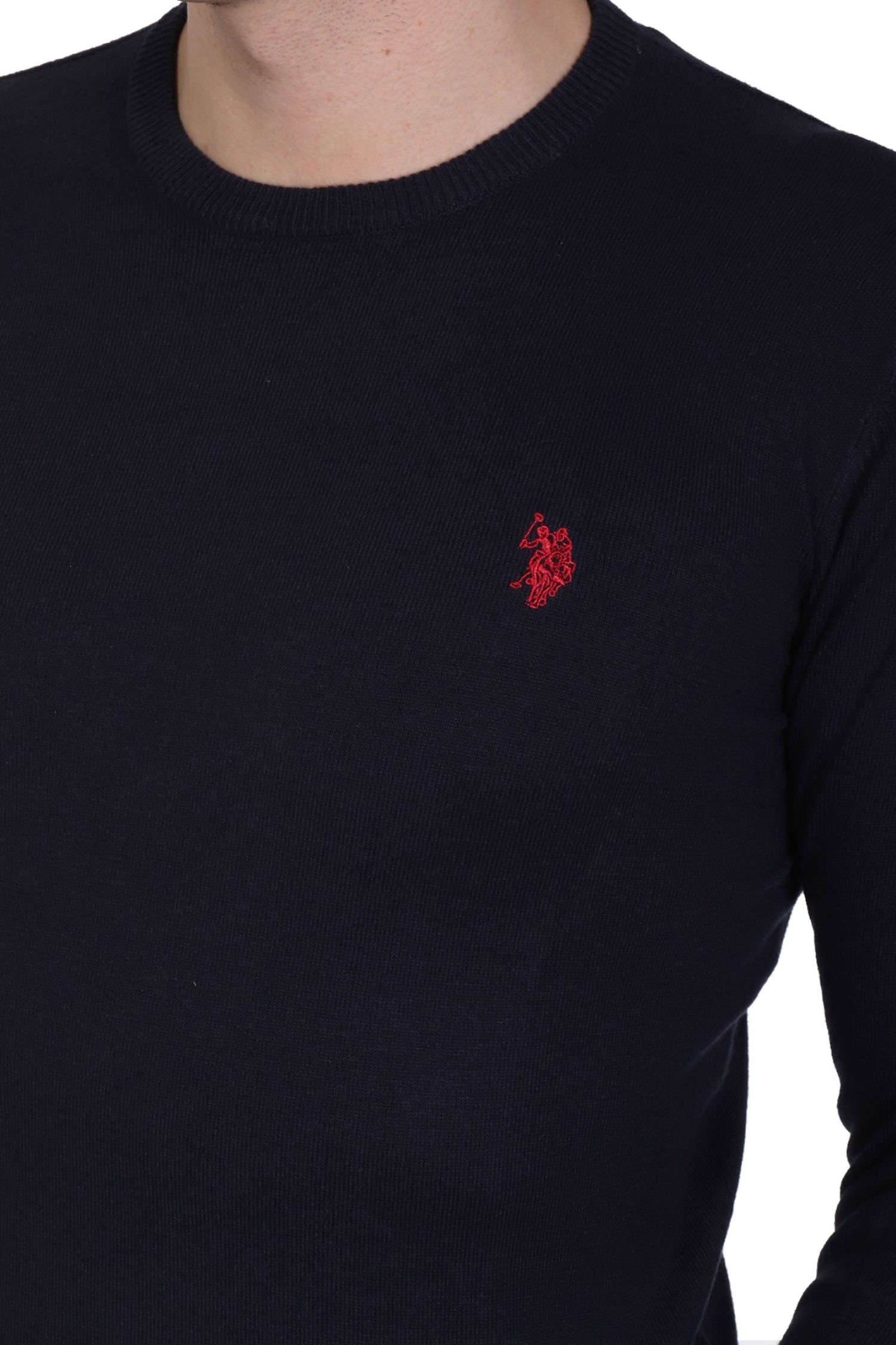 U.S.POLO ASSN ΠΛΕΚΤΟ CREW NECK LOGO LEON ΜΠΛΕ φωτογραφία