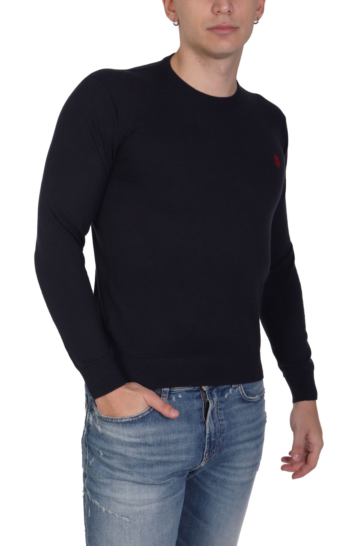 U.S.POLO ASSN ΠΛΕΚΤΟ CREW NECK LOGO LEON ΜΠΛΕ φωτογραφία