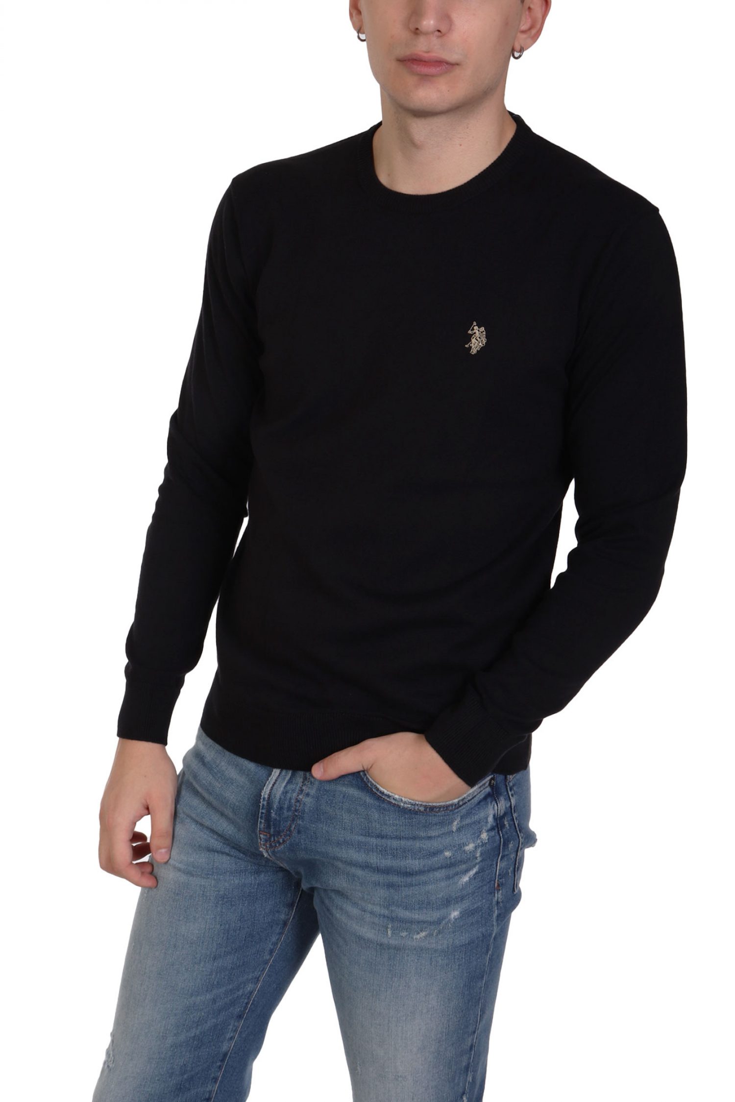 U.S.POLO ASSN ΠΛΕΚΤΟ CREW NECK LOGO LEON ΜΑΥΡΟ φωτογραφία