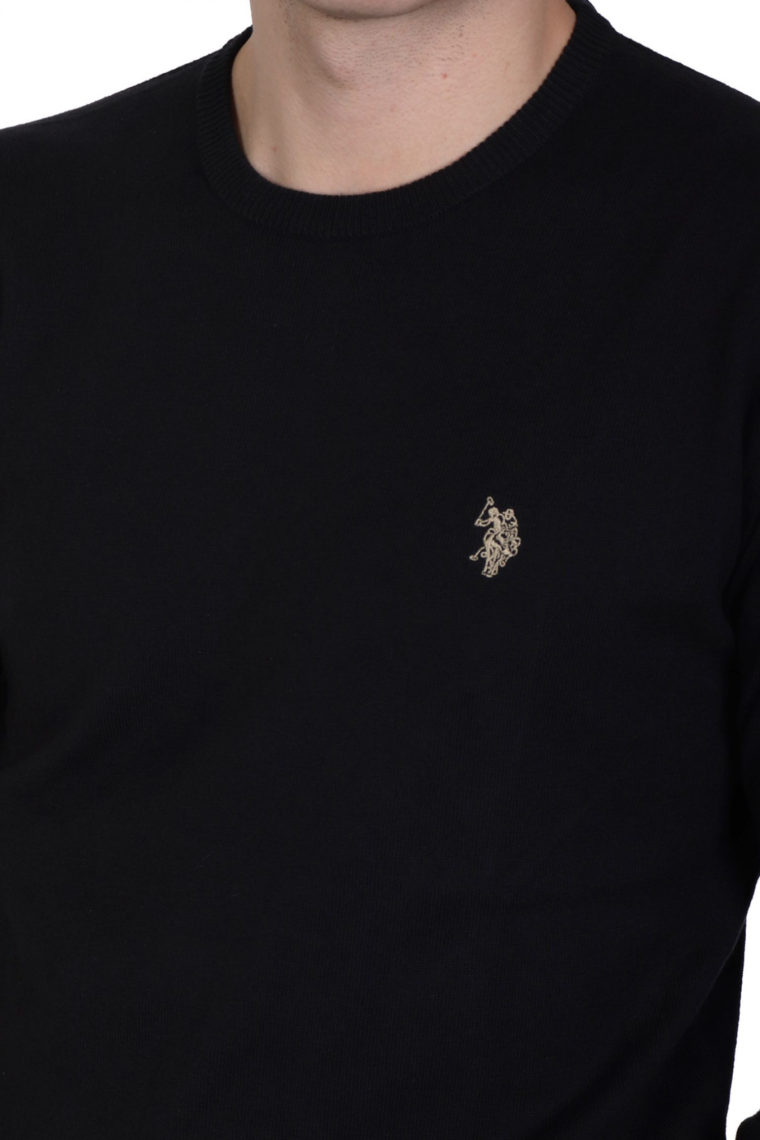 U.S.POLO ASSN ΠΛΕΚΤΟ CREW NECK LOGO LEON ΜΑΥΡΟ φωτογραφία