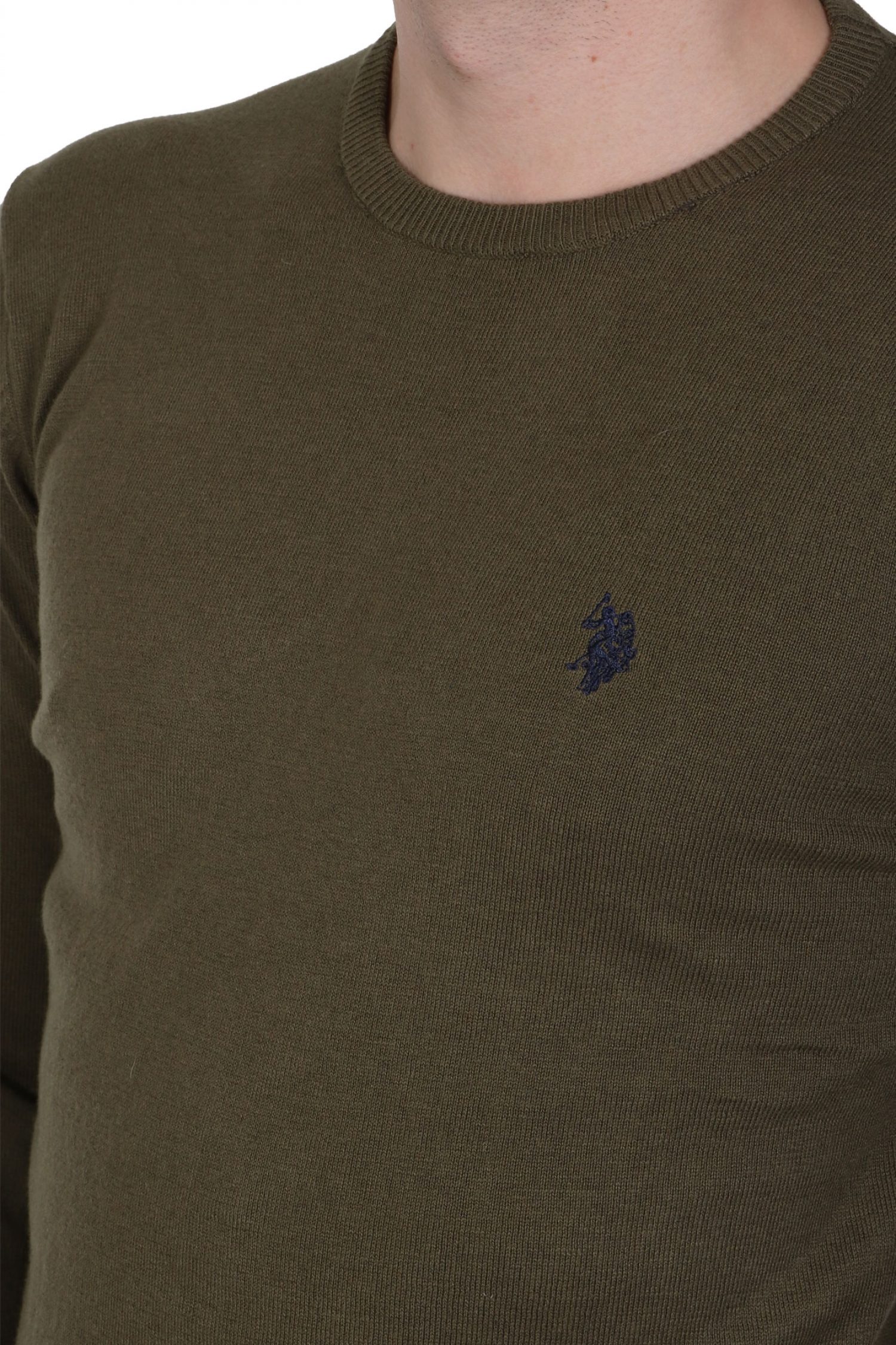 U.S.POLO ASSN ΠΛΕΚΤΟ CREW NECK LOGO LEON ΧΑΚΙ φωτογραφία
