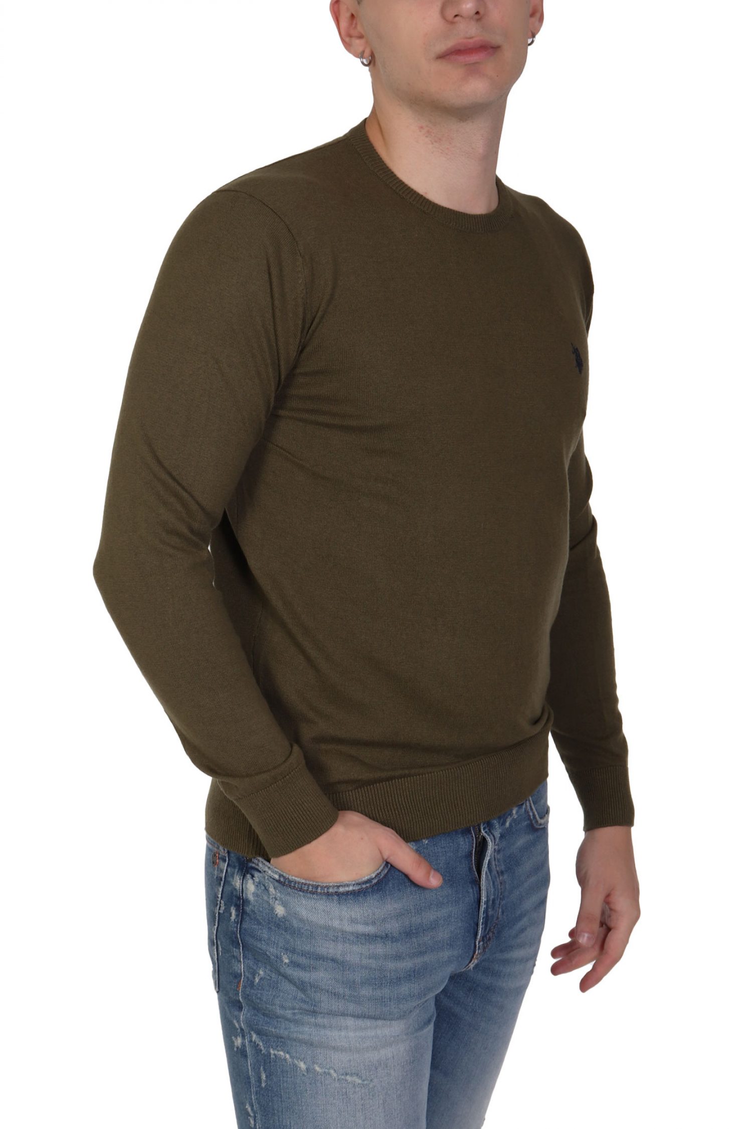 U.S.POLO ASSN ΠΛΕΚΤΟ CREW NECK LOGO LEON ΧΑΚΙ φωτογραφία