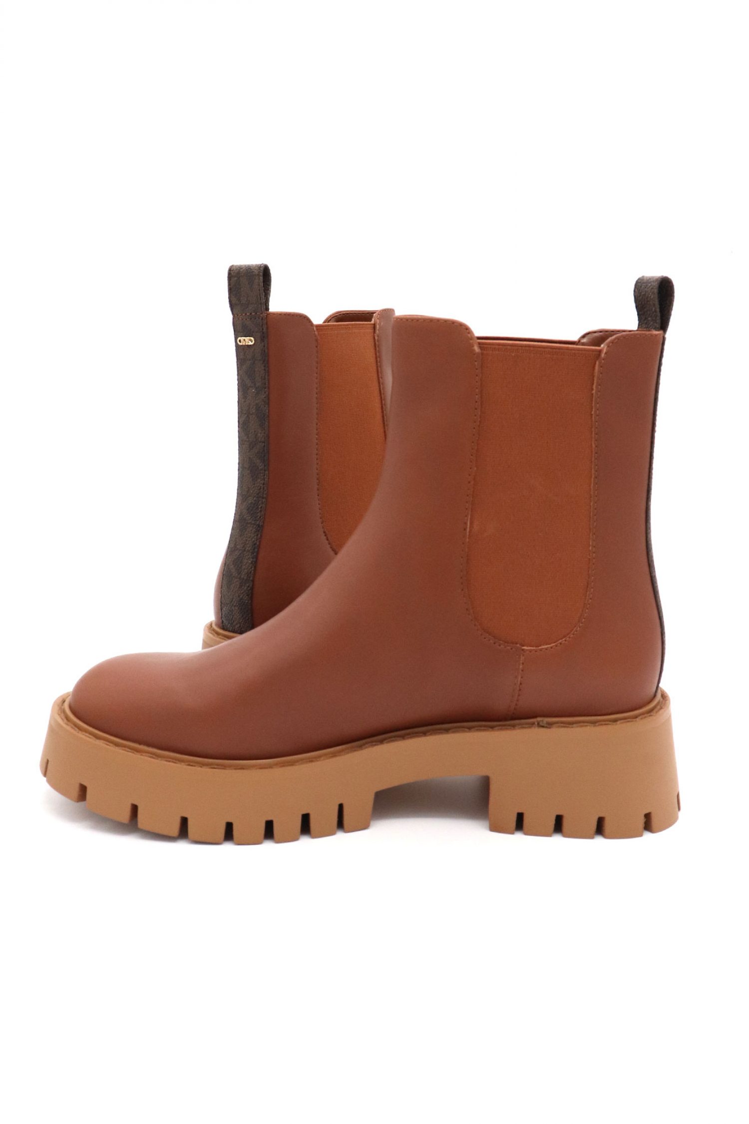 MICHAEL KORS ΠΑΠΟΥΤΣΙΑ ΜΠΟΤΑΚΙΑ ASHER FLAT BOOTIE LOGO KAΦΕ / ΤΑΜΠΑ