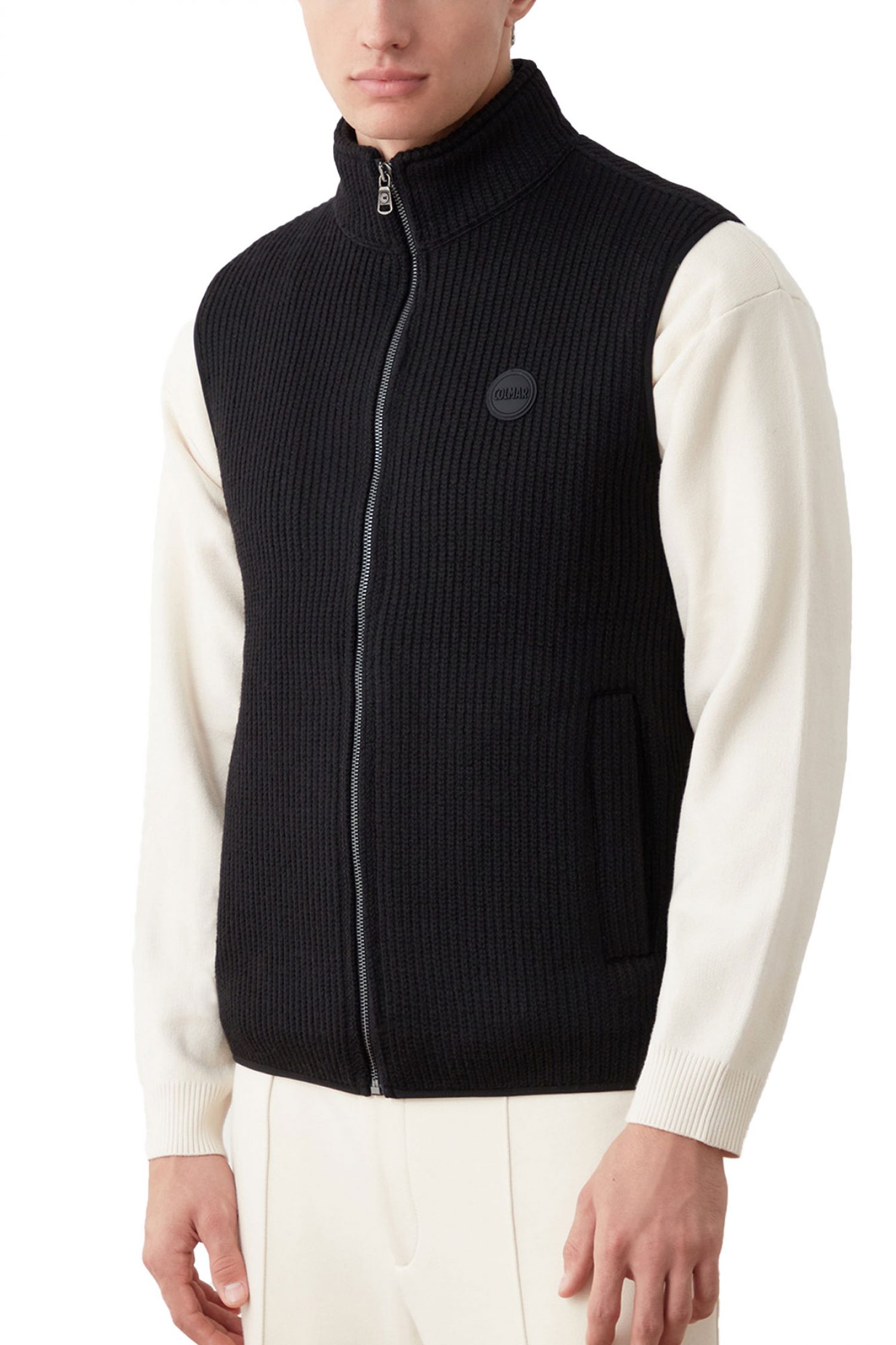 COLMAR ΠΛΕΚΤΟ ΑΜΑΝΙΚΟ FULL ZIP LOGO ΜΑΥΡΟ φωτογραφία