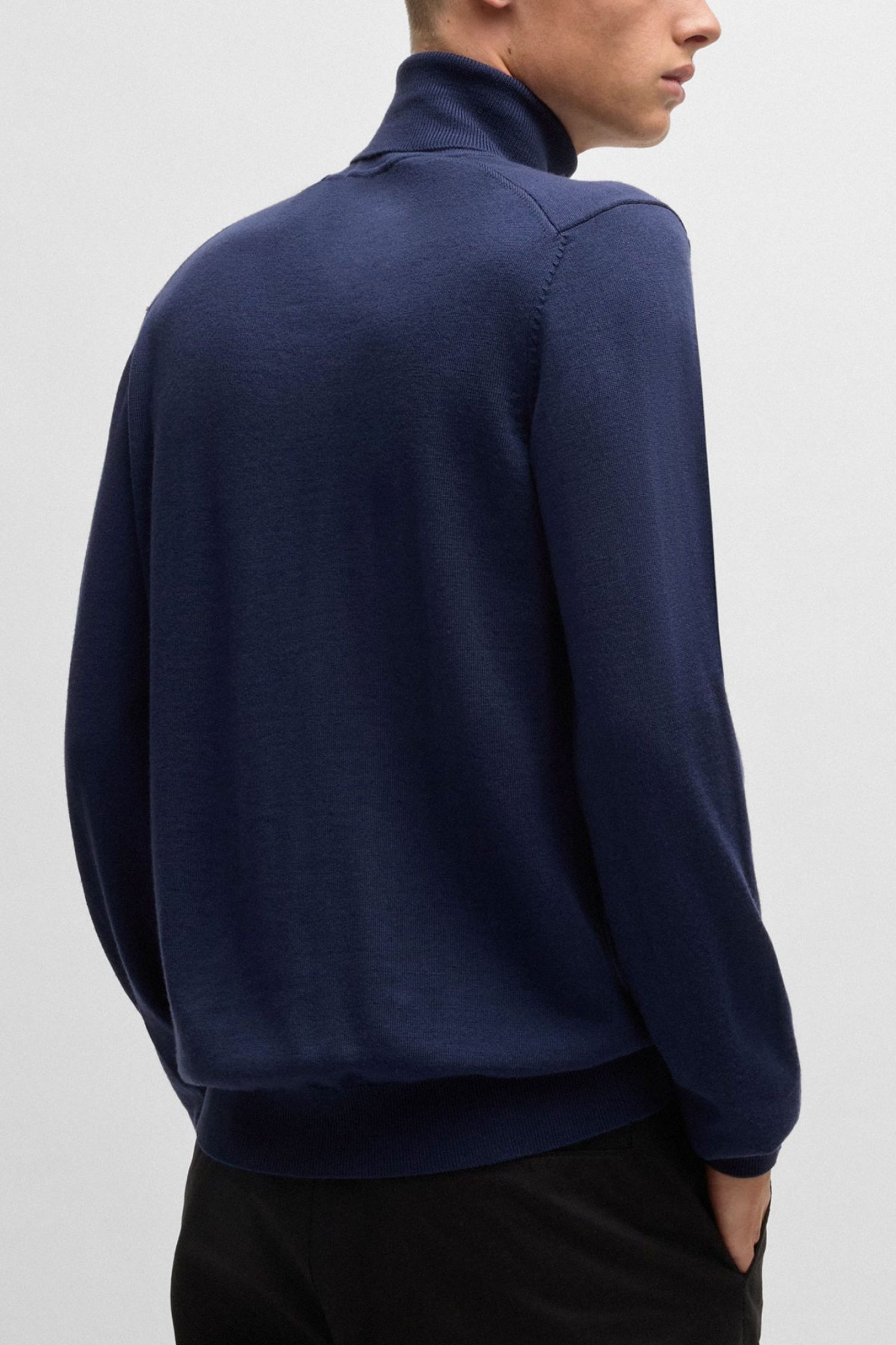 HUGO ΠΛΕΚΤΟ TURTLENECK SAN THOMAS-M ΜΠΛΕ