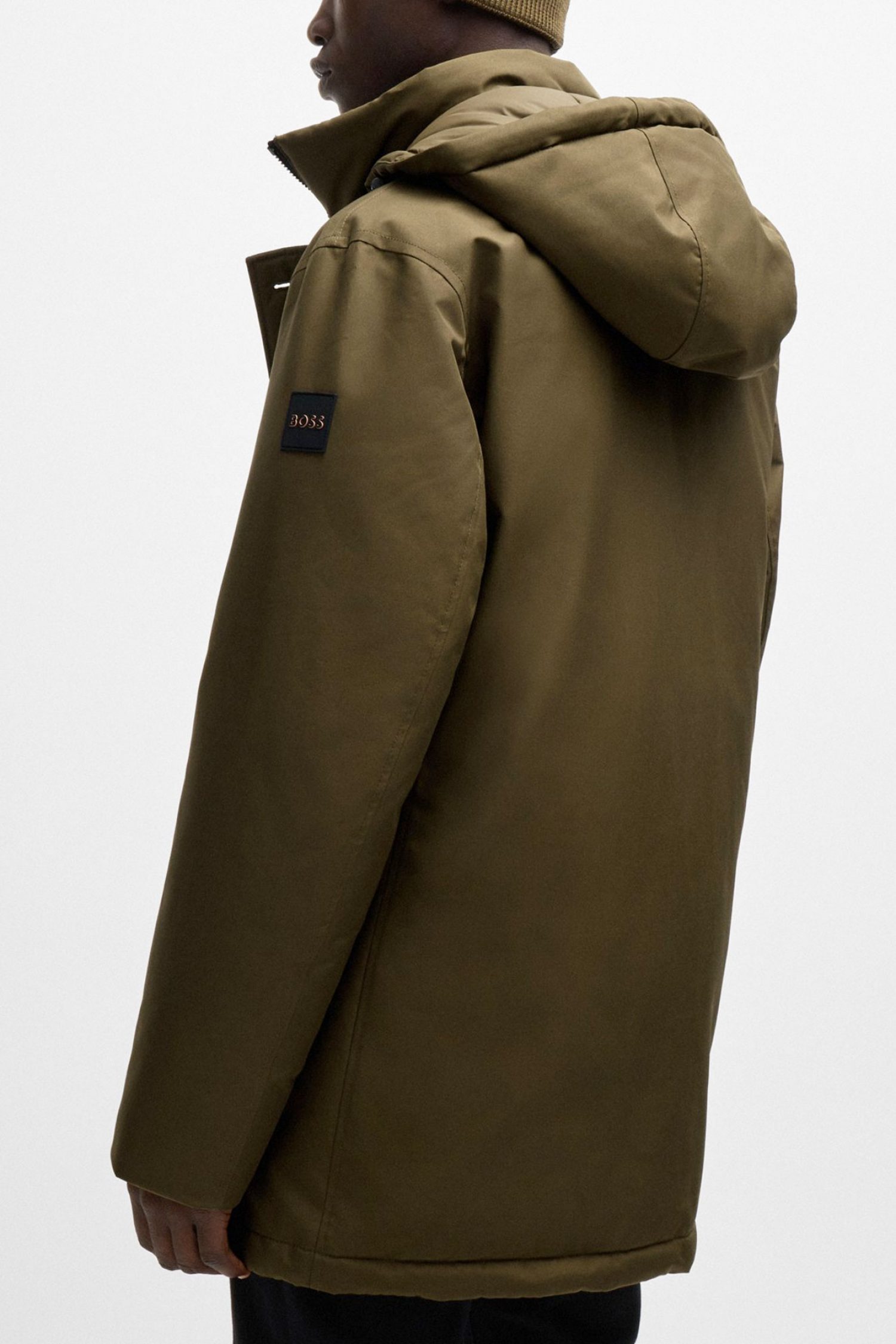 BOSS CASUAL ΜΠΟΥΦΑΝ JACKET ΑΠΟΣΠΩΜΕΝΗ ΚΟΥΚΟΥΛΑ OSIASS ΧΑΚΙ φωτογραφία