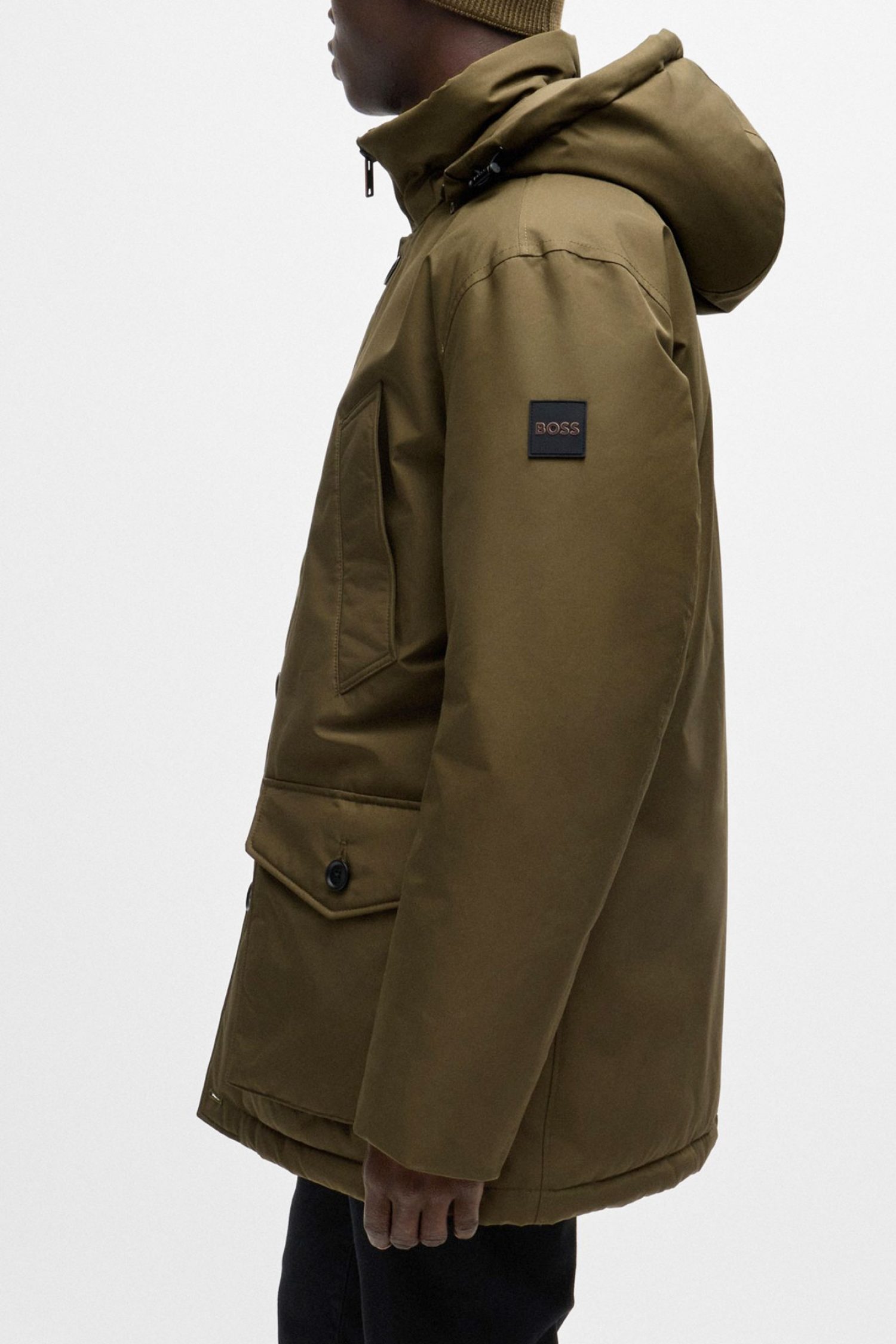 BOSS CASUAL ΜΠΟΥΦΑΝ JACKET ΑΠΟΣΠΩΜΕΝΗ ΚΟΥΚΟΥΛΑ OSIASS ΧΑΚΙ φωτογραφία