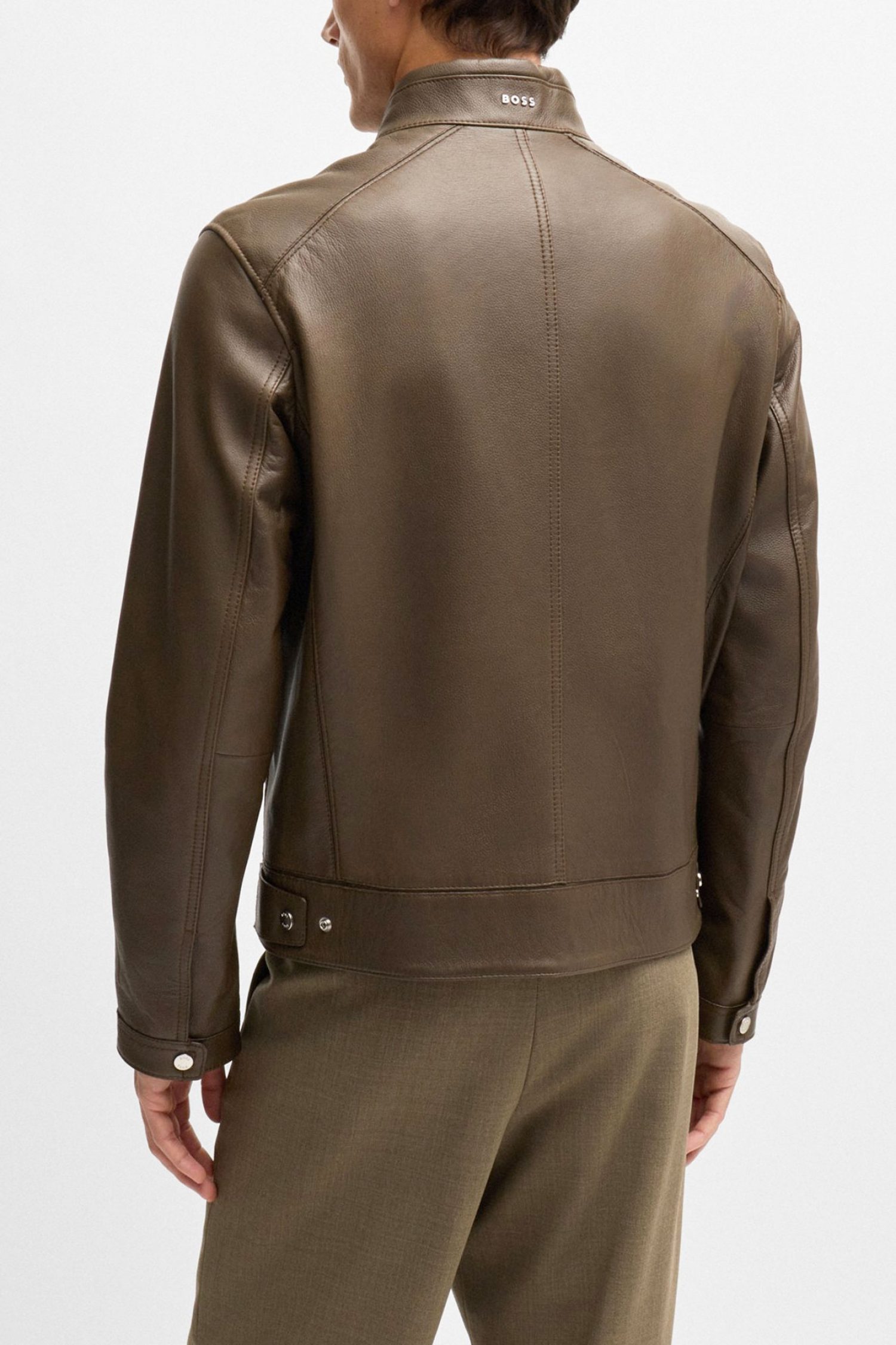 BOSS ΜΠΟΥΦΑΝ ΔΕΡΜΑ H-MANSELL2 ΧΑΚΙ φωτογραφία