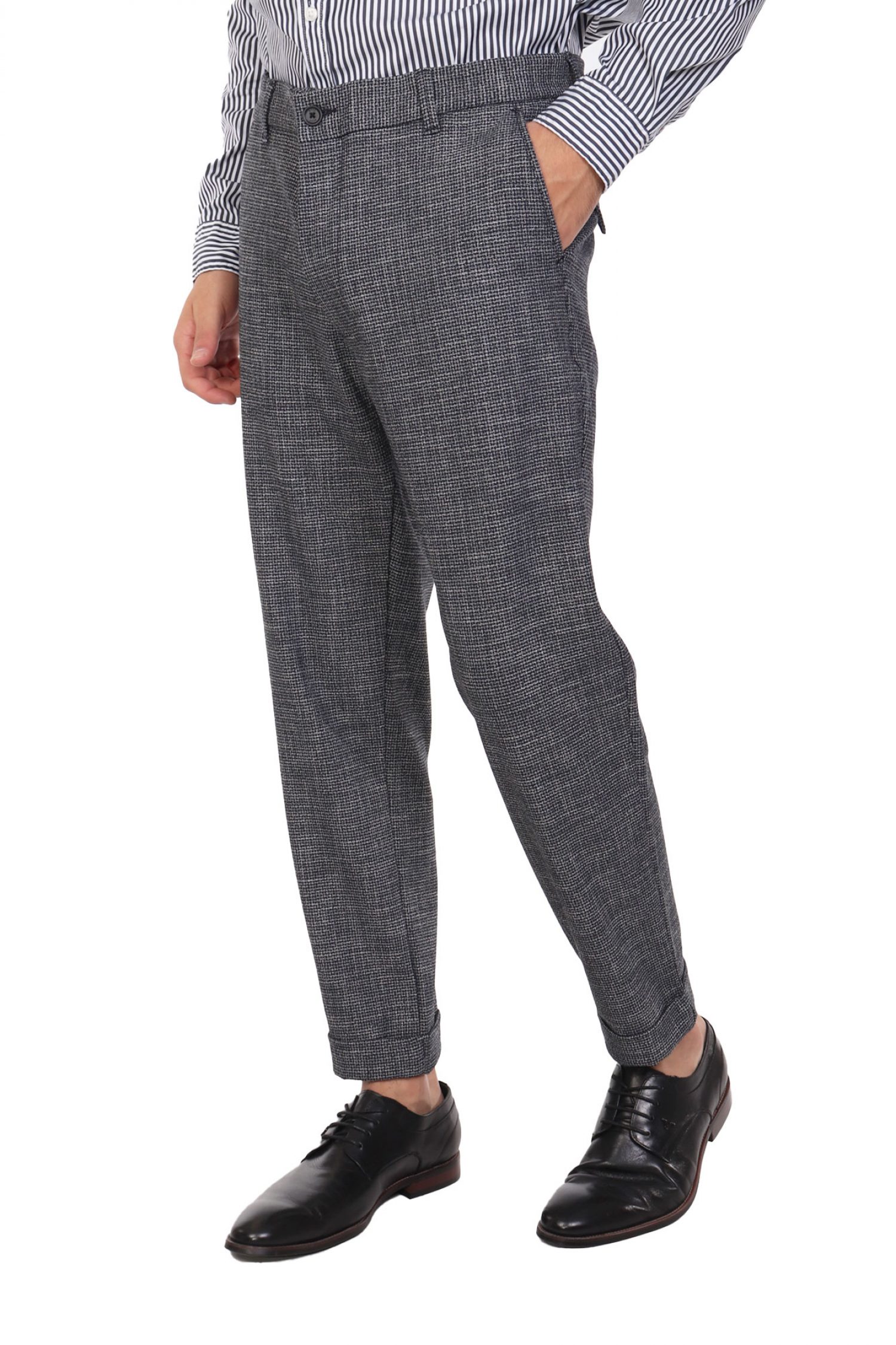 BOSS ΠΑΝΤΕΛΟΝΙ CHINO ΜΙΚΡΟΣΧΕΔΙΟ REGULAR TAPERED K-KANE-IDS-TU ΜΑΥΡΟ φωτογραφία