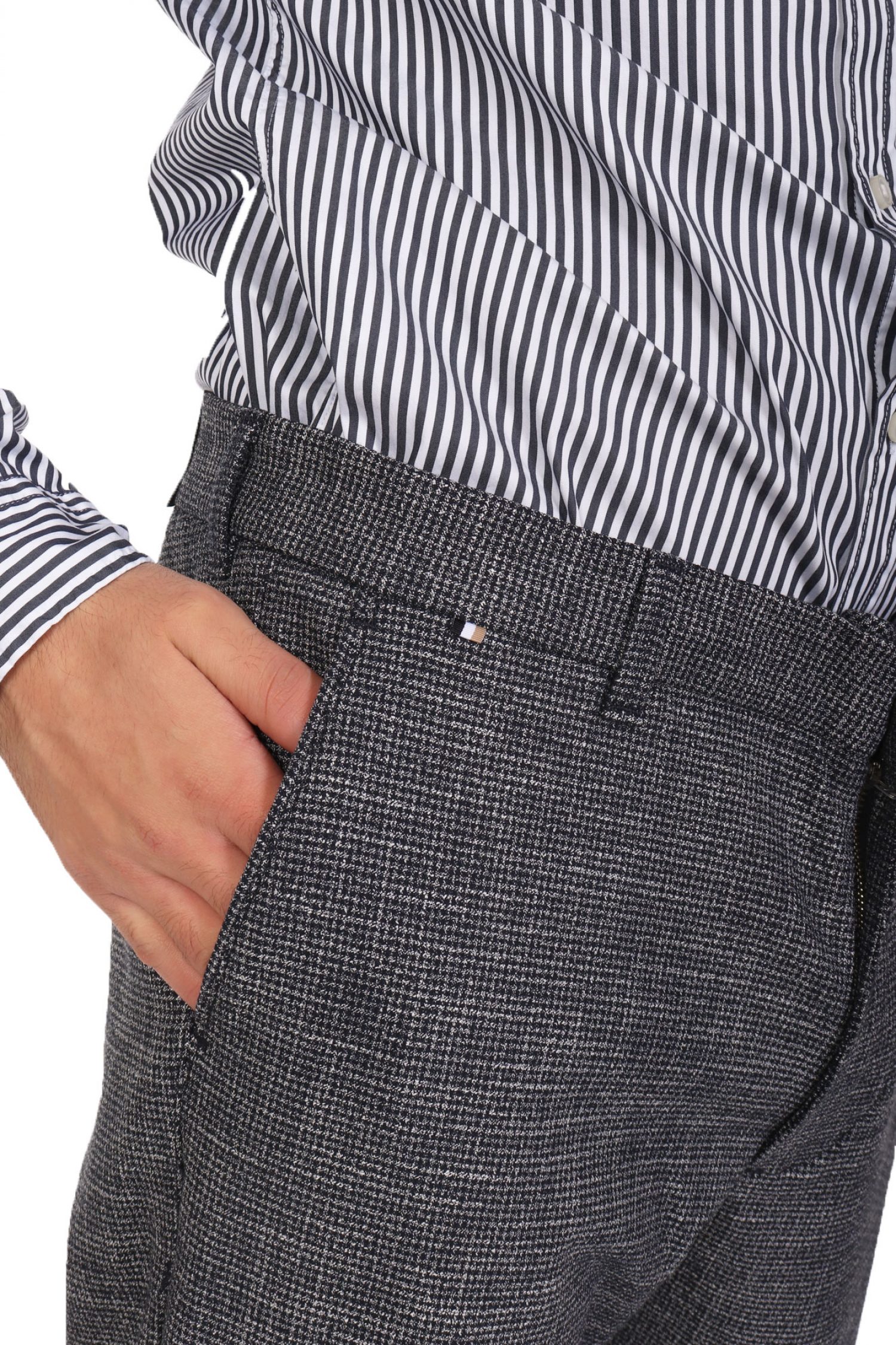 BOSS ΠΑΝΤΕΛΟΝΙ CHINO ΜΙΚΡΟΣΧΕΔΙΟ REGULAR TAPERED K-KANE-IDS-TU ΜΑΥΡΟ φωτογραφία