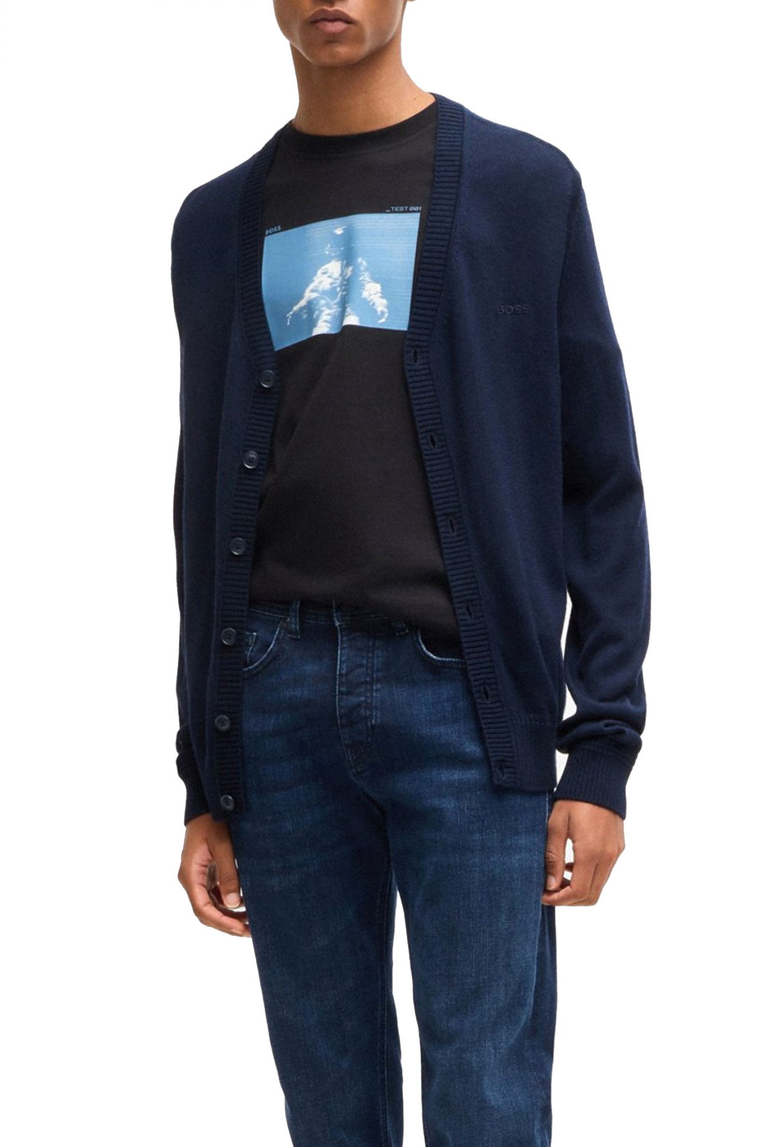 BOSS CASUAL ΠΛΕΚΤΟ FULL BUTTON AVEC CD ΜΠΛΕ