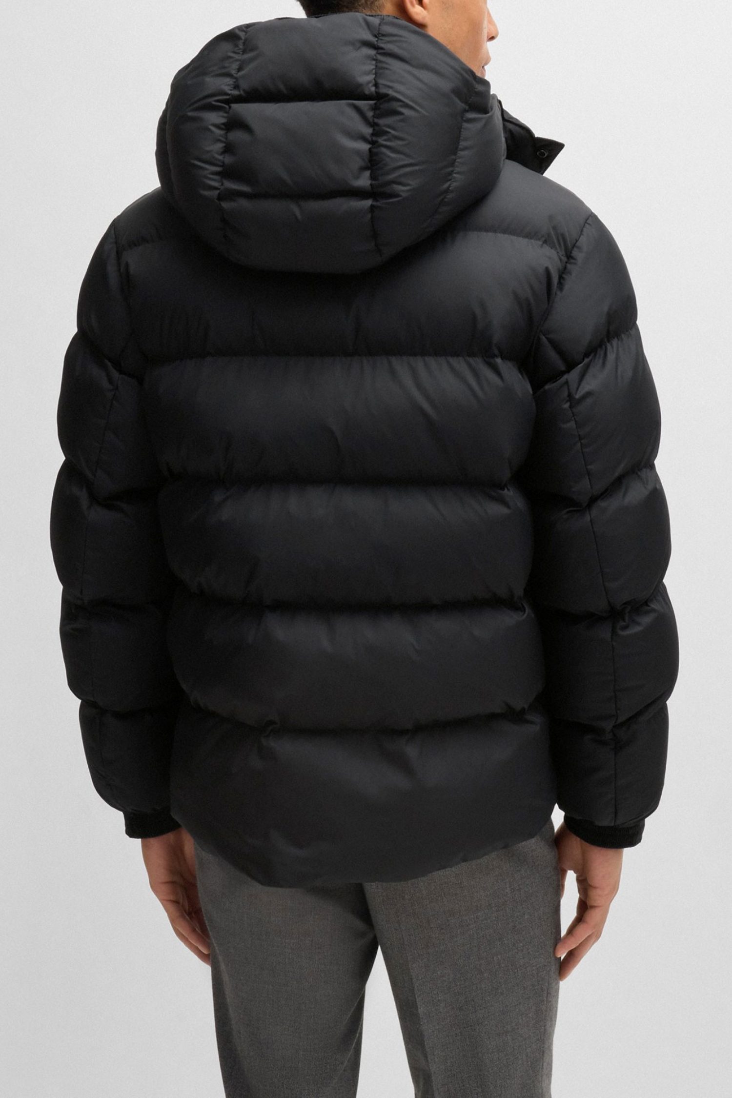 BOSS ΜΠΟΥΦΑΝ PUFFER ΑΠΟΣΠΩΜΕΝΗ ΚΟΥΚΟΥΛΑ H-COMBINIAN3 ΜΑΥΡΟ φωτογραφία