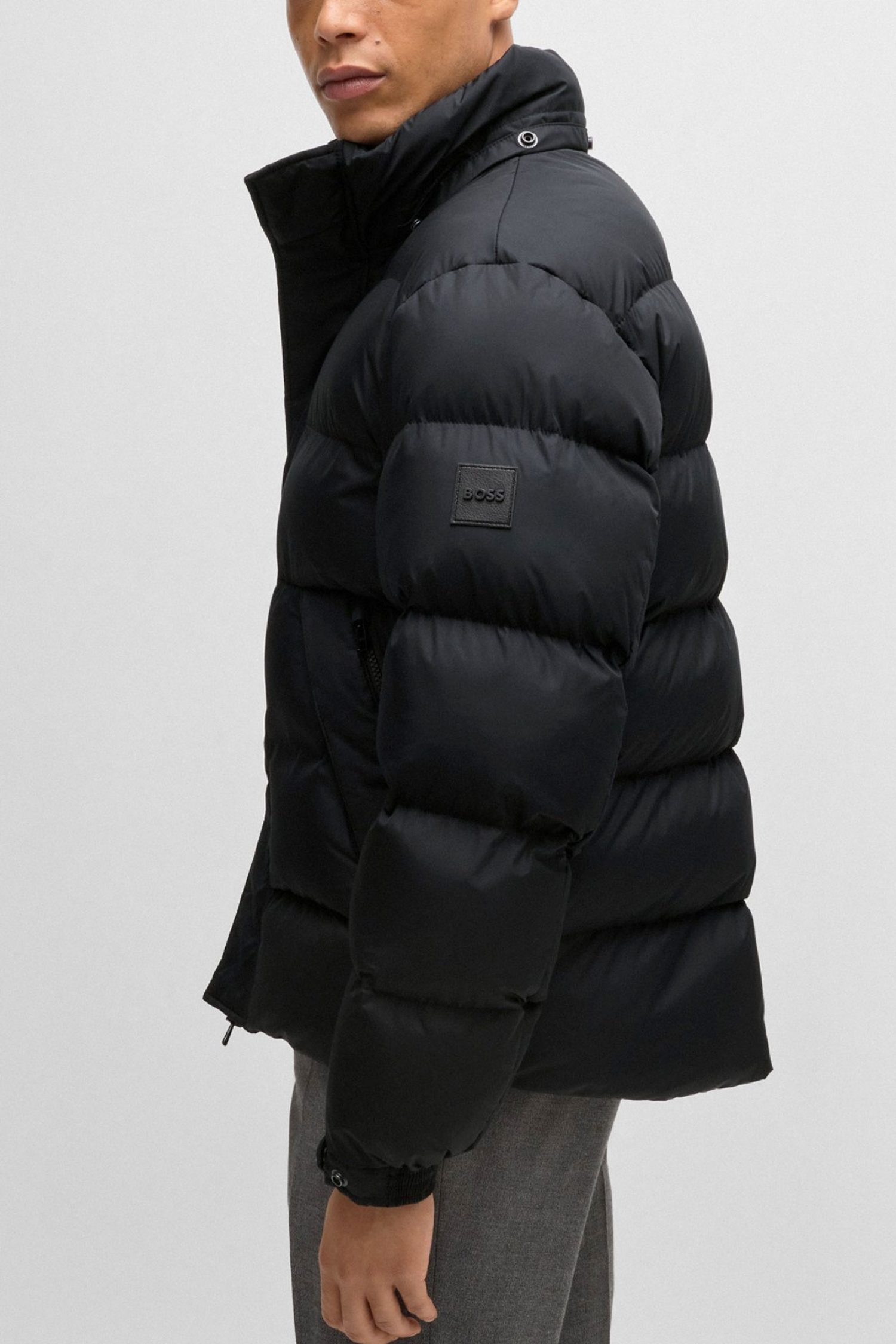 BOSS ΜΠΟΥΦΑΝ PUFFER ΑΠΟΣΠΩΜΕΝΗ ΚΟΥΚΟΥΛΑ H-COMBINIAN3 ΜΑΥΡΟ φωτογραφία