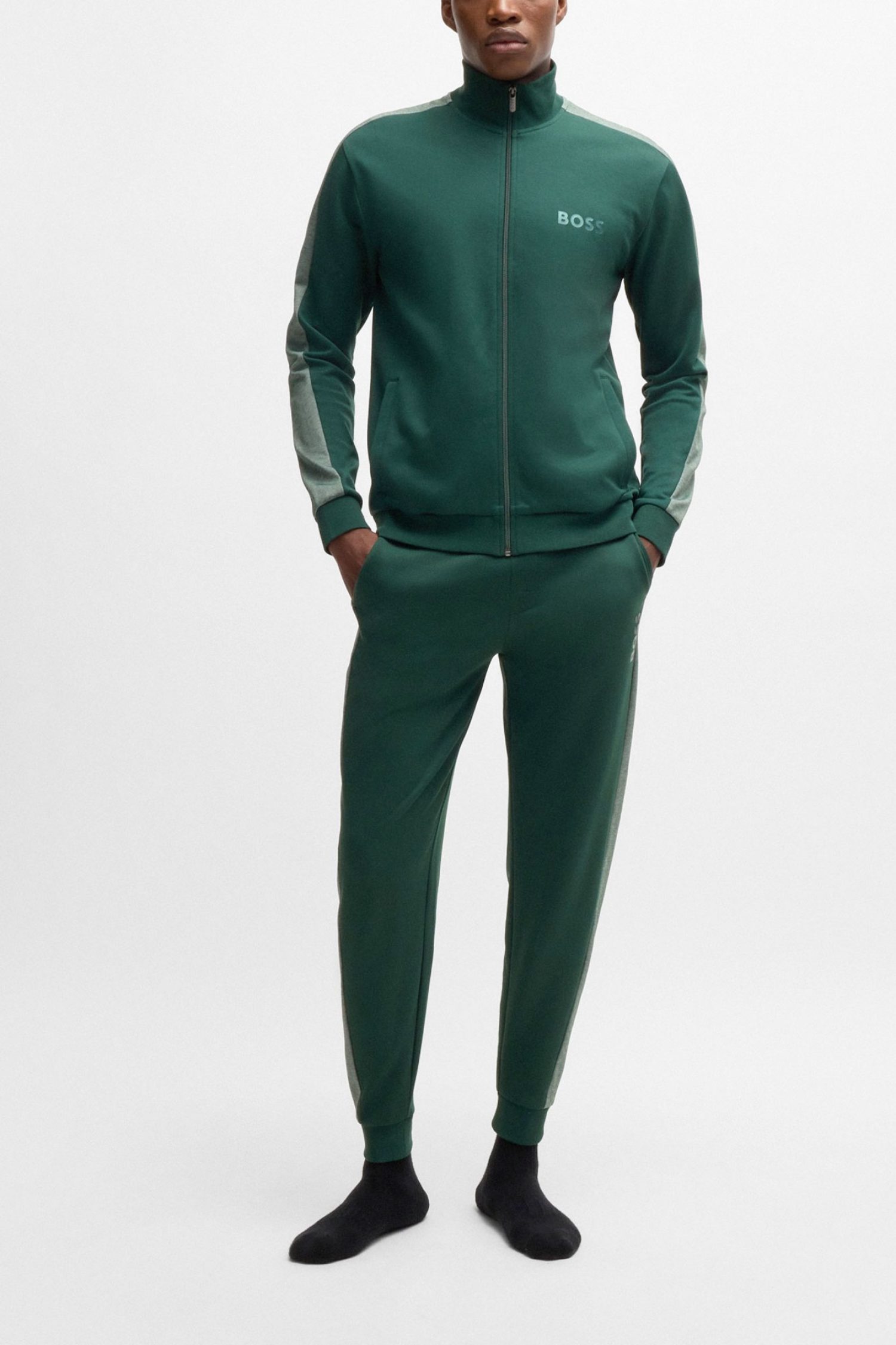 BOSS HOMEWEAR ΠΑΝΤΕΛΟΝΙ ΦΟΡΜΑ TRACKSUIT PANTS ΠΡΑΣΙΝΟ