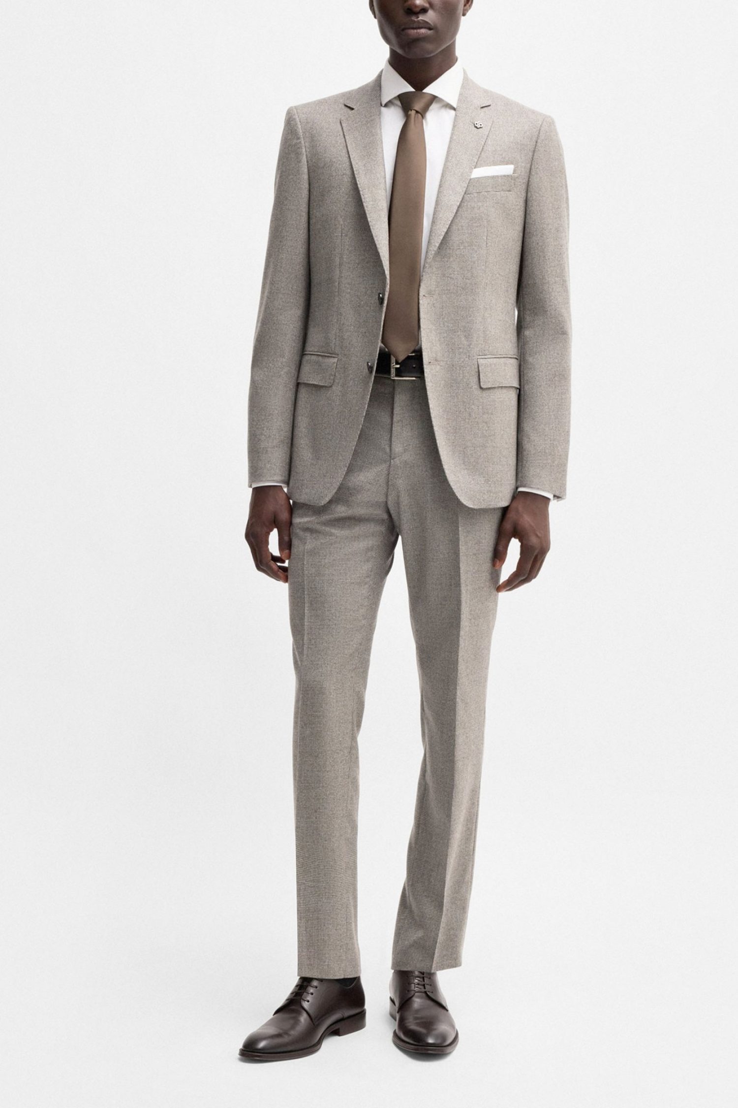 BOSS ΠΑΝΤΕΛΟΝΙ CHINO ΜΙΚΡΟΣΧΕΔΙΟ SLIM FIT Η-GENIUS-DTL-243 ΓΚΡΙ φωτογραφία